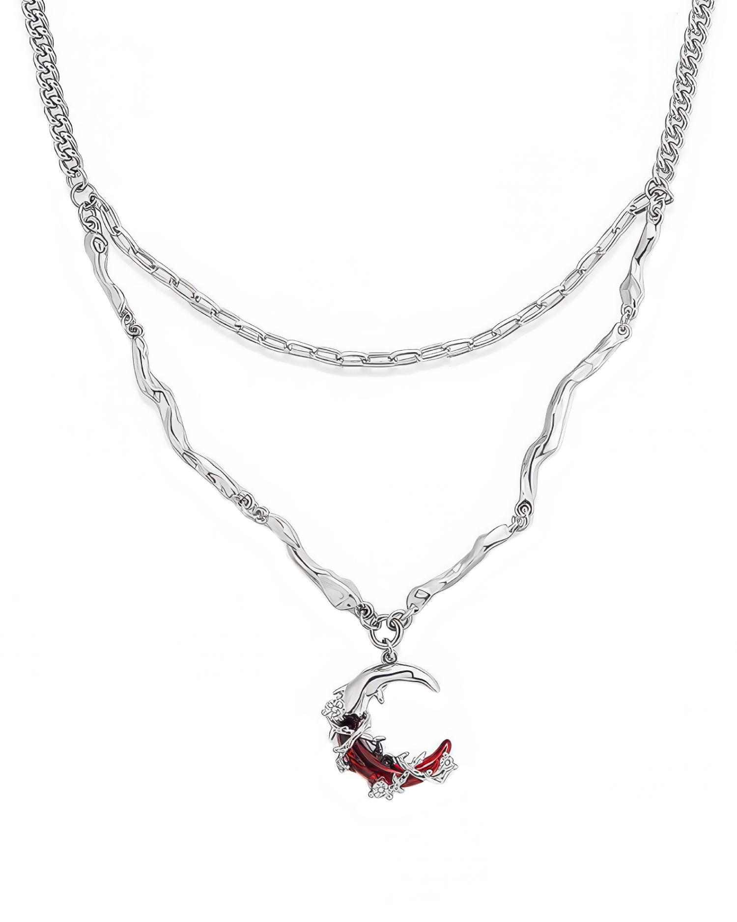 Crimson Moon Bloom Necklace