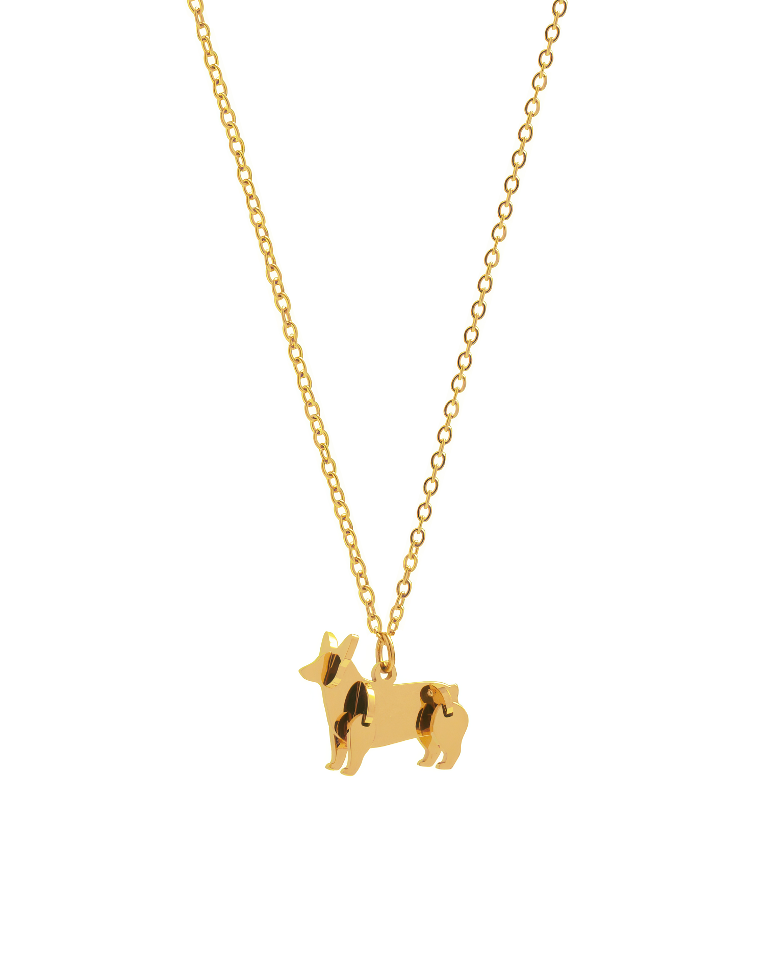 Origami Corgi Dog Necklace