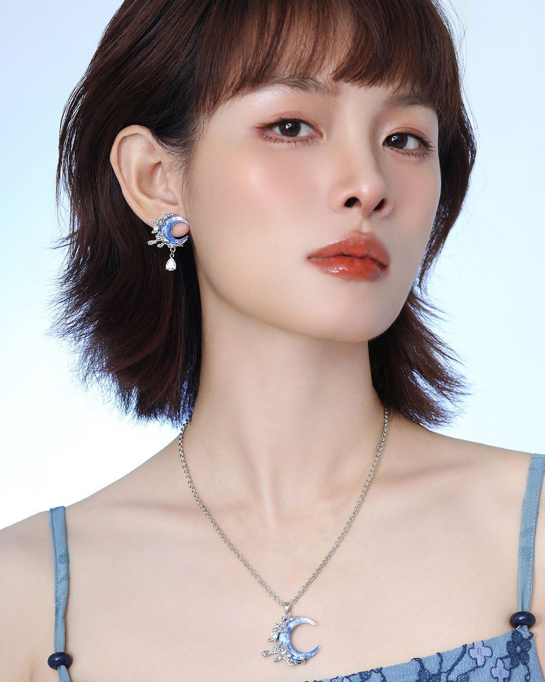 Tidal Blue Moon Drop Earrings