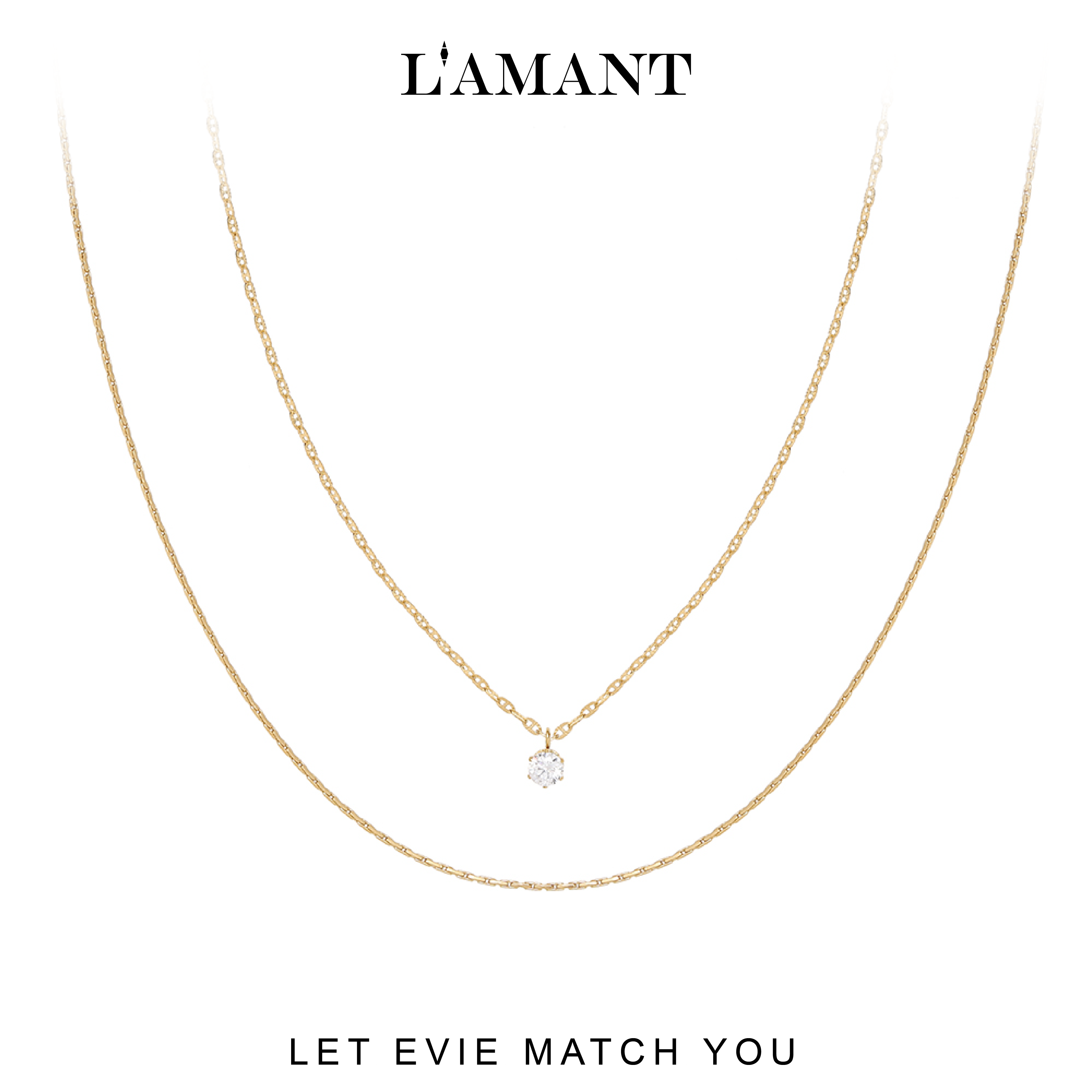 Evie Zirconia Layered Necklace - Gold