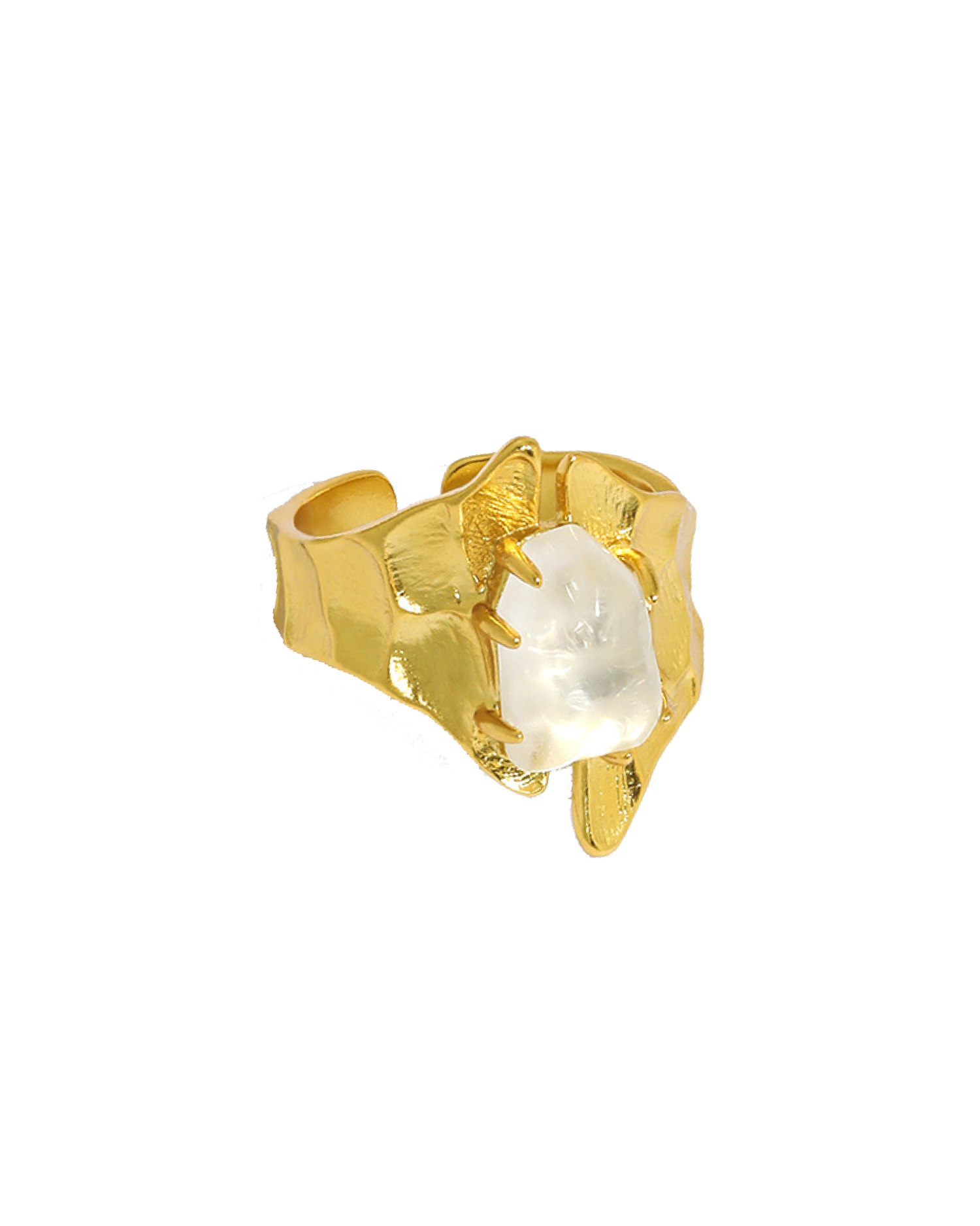 Jokull Crystal Statement Ring - Gold