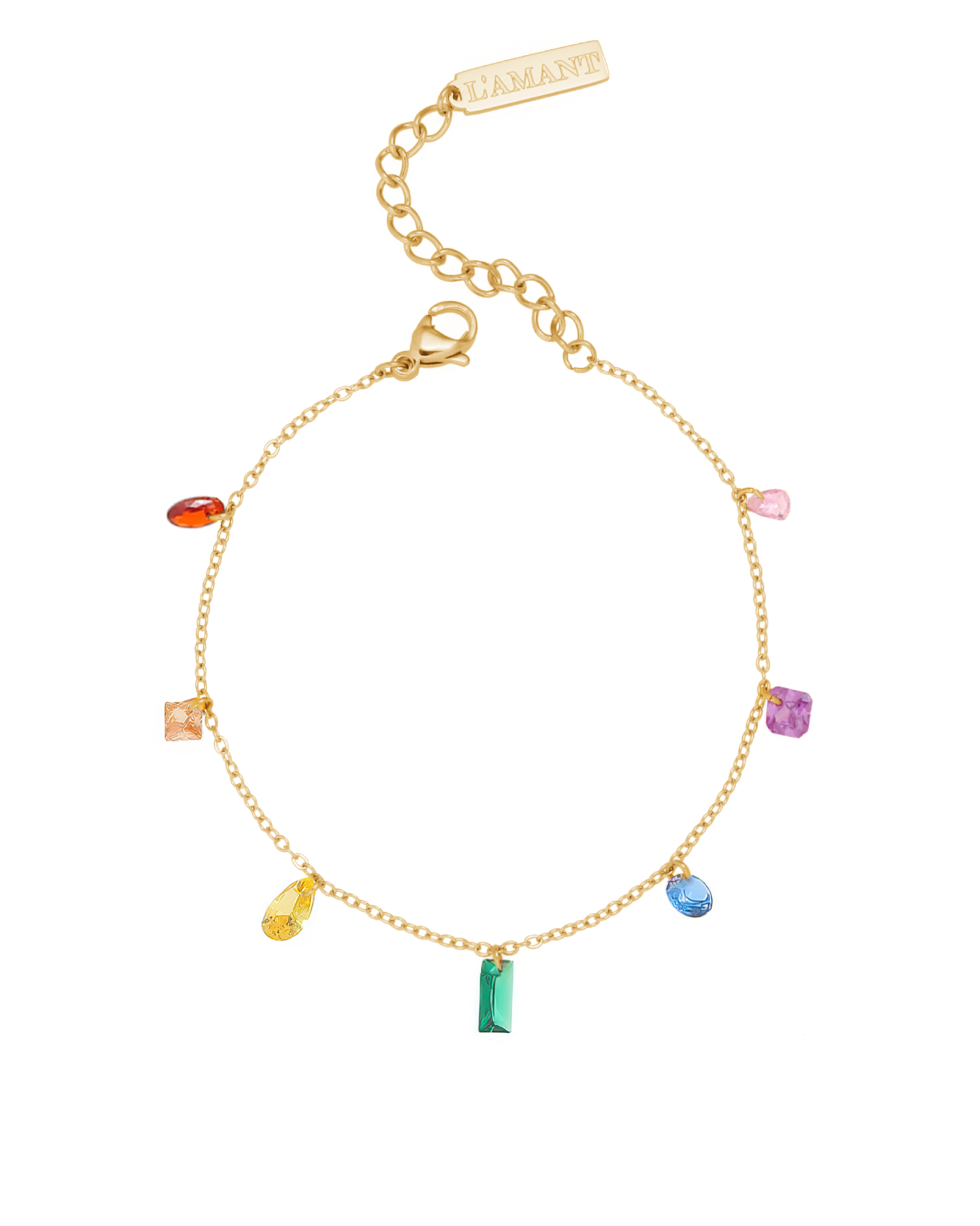 Itza Rainbow Zirconia Bracelet - Gold