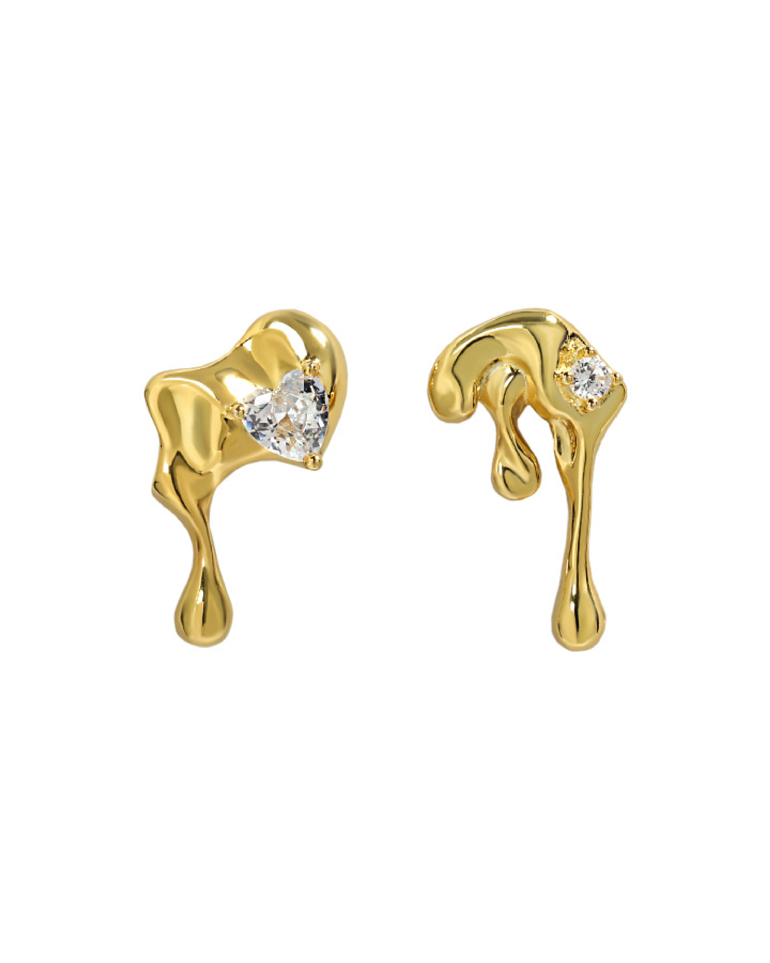 Lava Zirconia Earrings - Gold