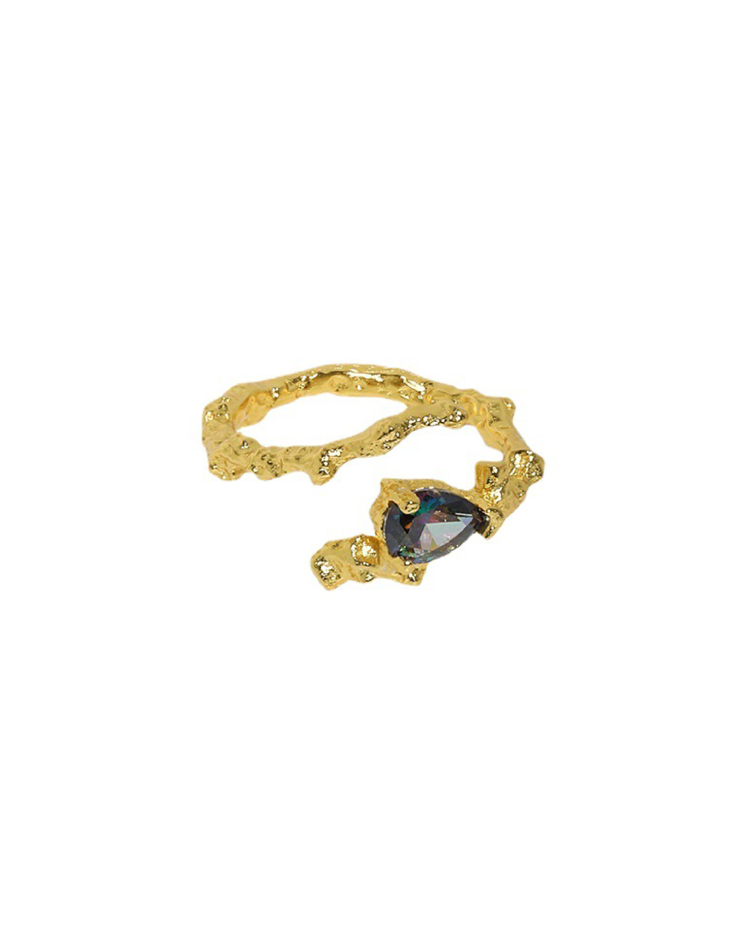Magma Rainbow Stone Ring - Gold