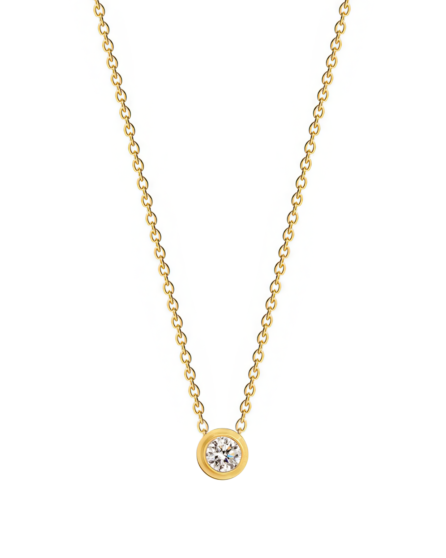 Mini Round Cut Zirconia Necklace - Silver