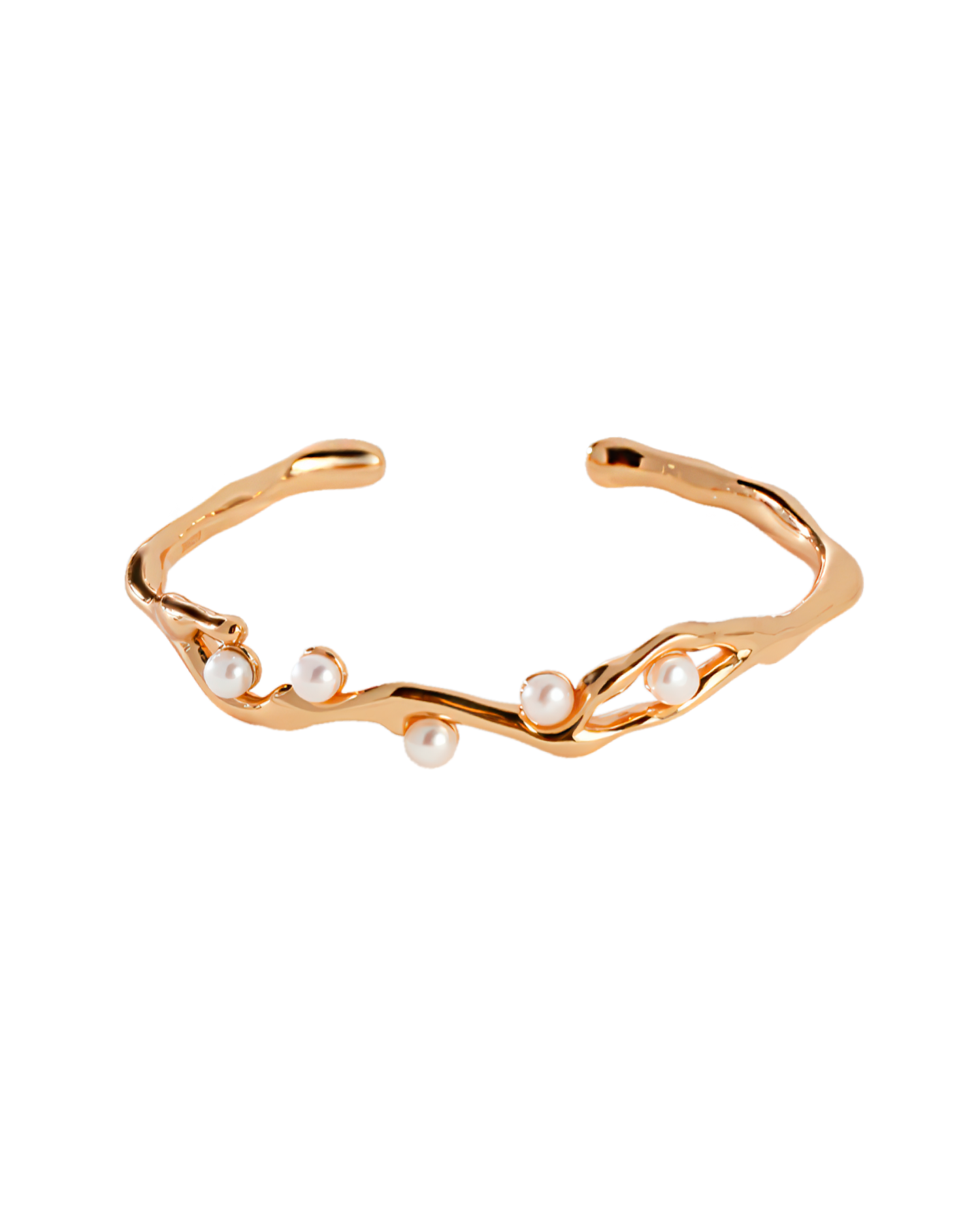 Haze Starlight Pearl Bangle - Gold