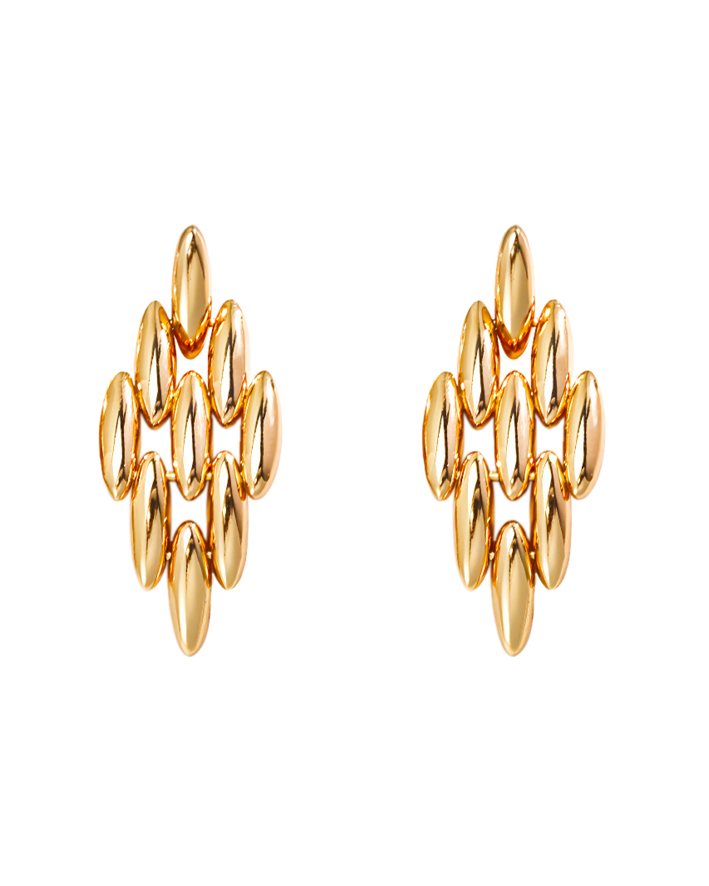 Frere Beads of Rice Chain Earrings - Gold
