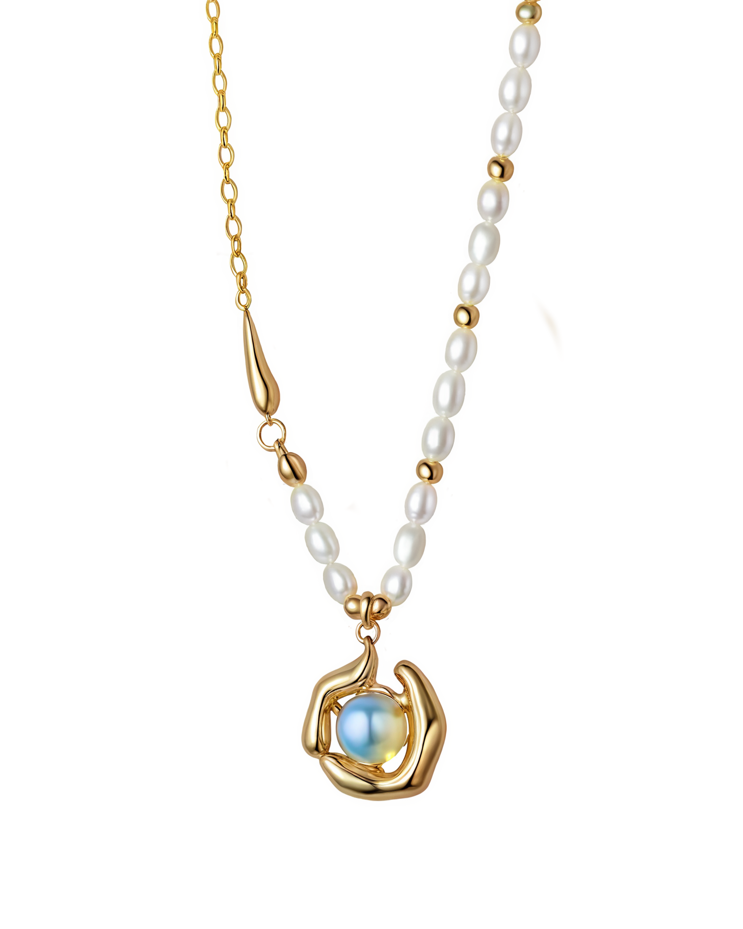 Cordelia Opal Pearls Necklace - Gold