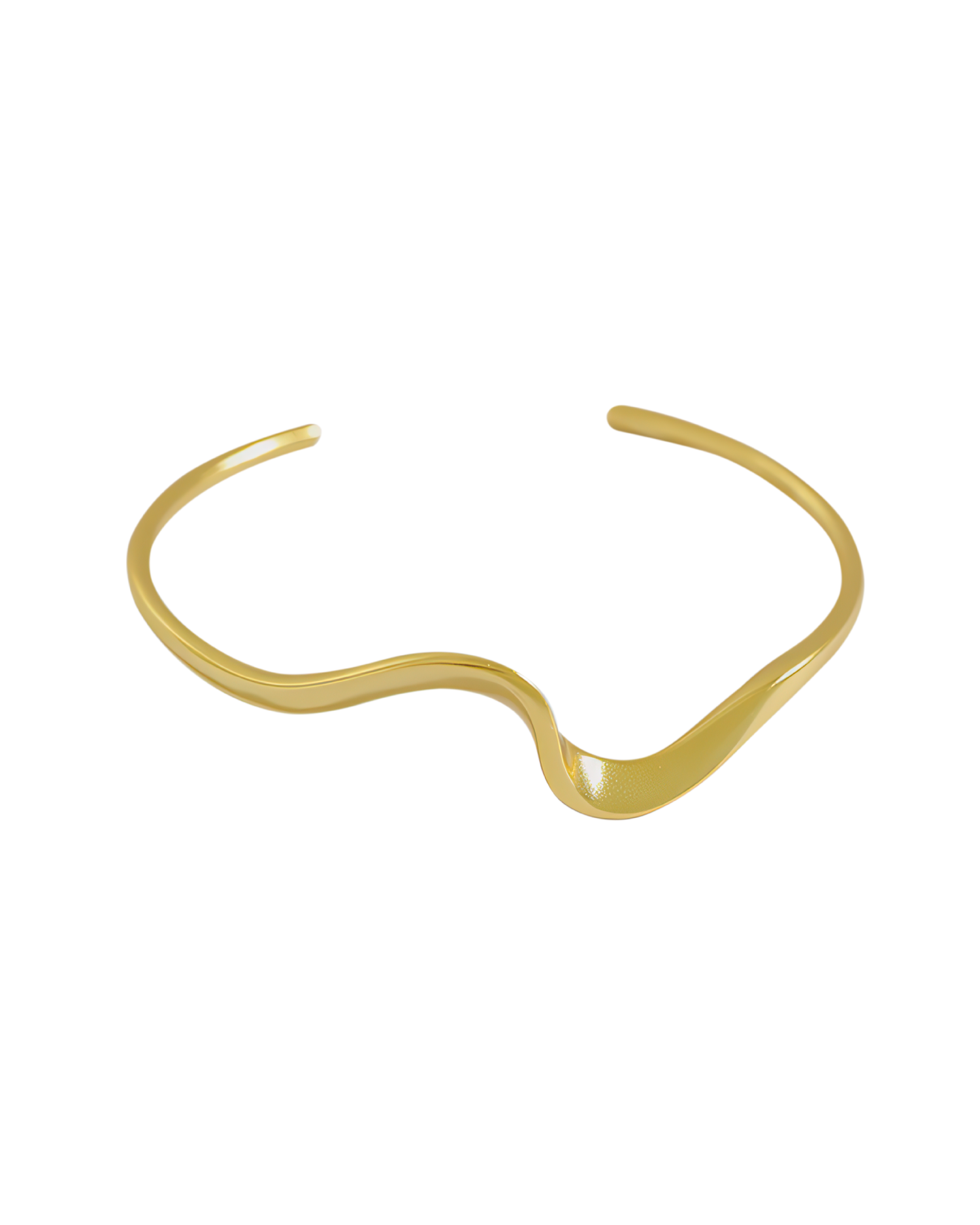 Kaia Wave Cuff Bangle - Gold