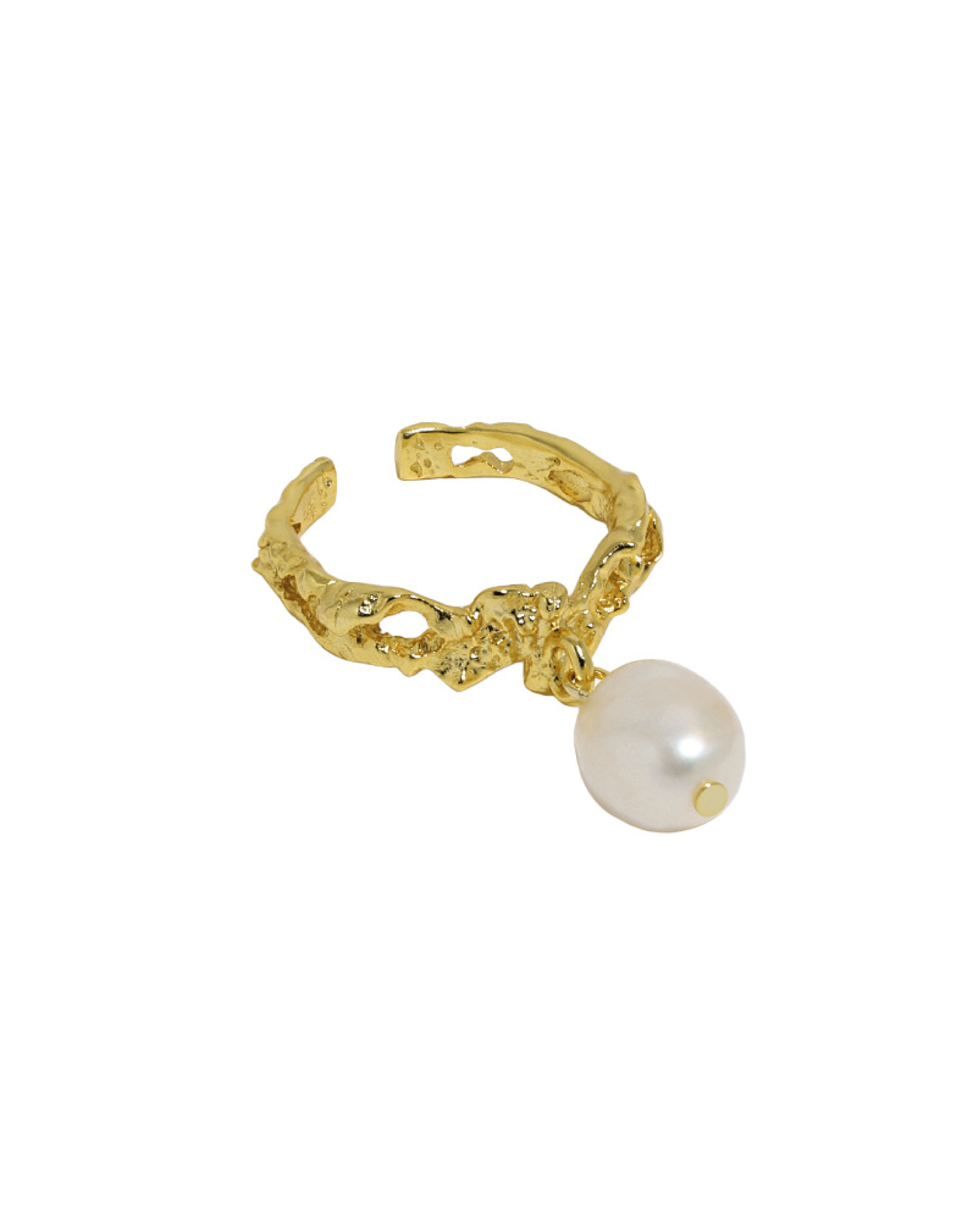 Madge Pearl Charm Ring - Gold