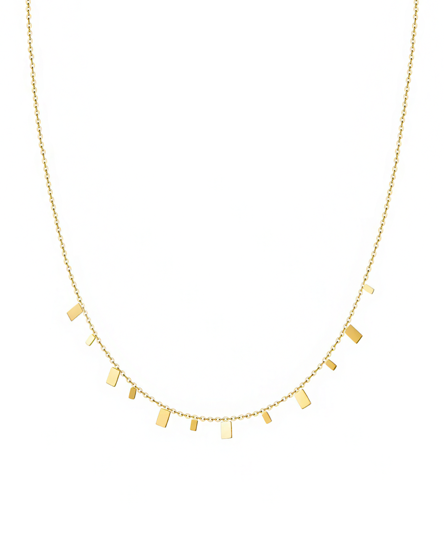 Hugo Square Charm Necklace - Gold