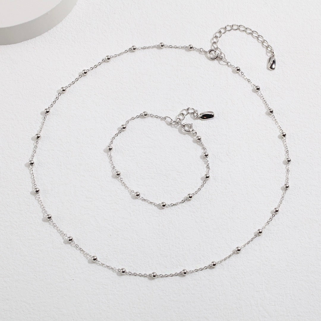 Spacer Beaded Bracelet - Silver