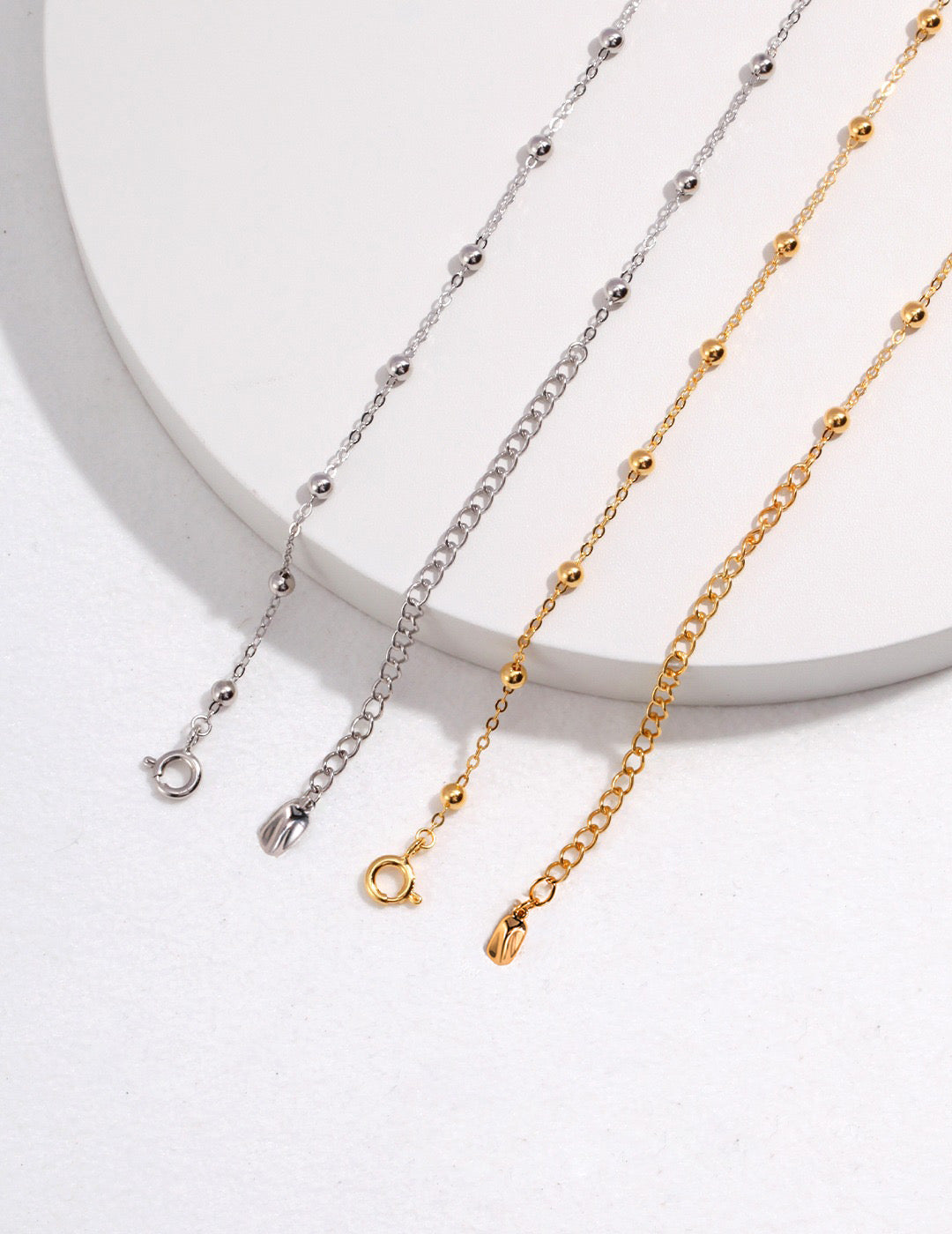 Spacer Beaded Necklace - Gold