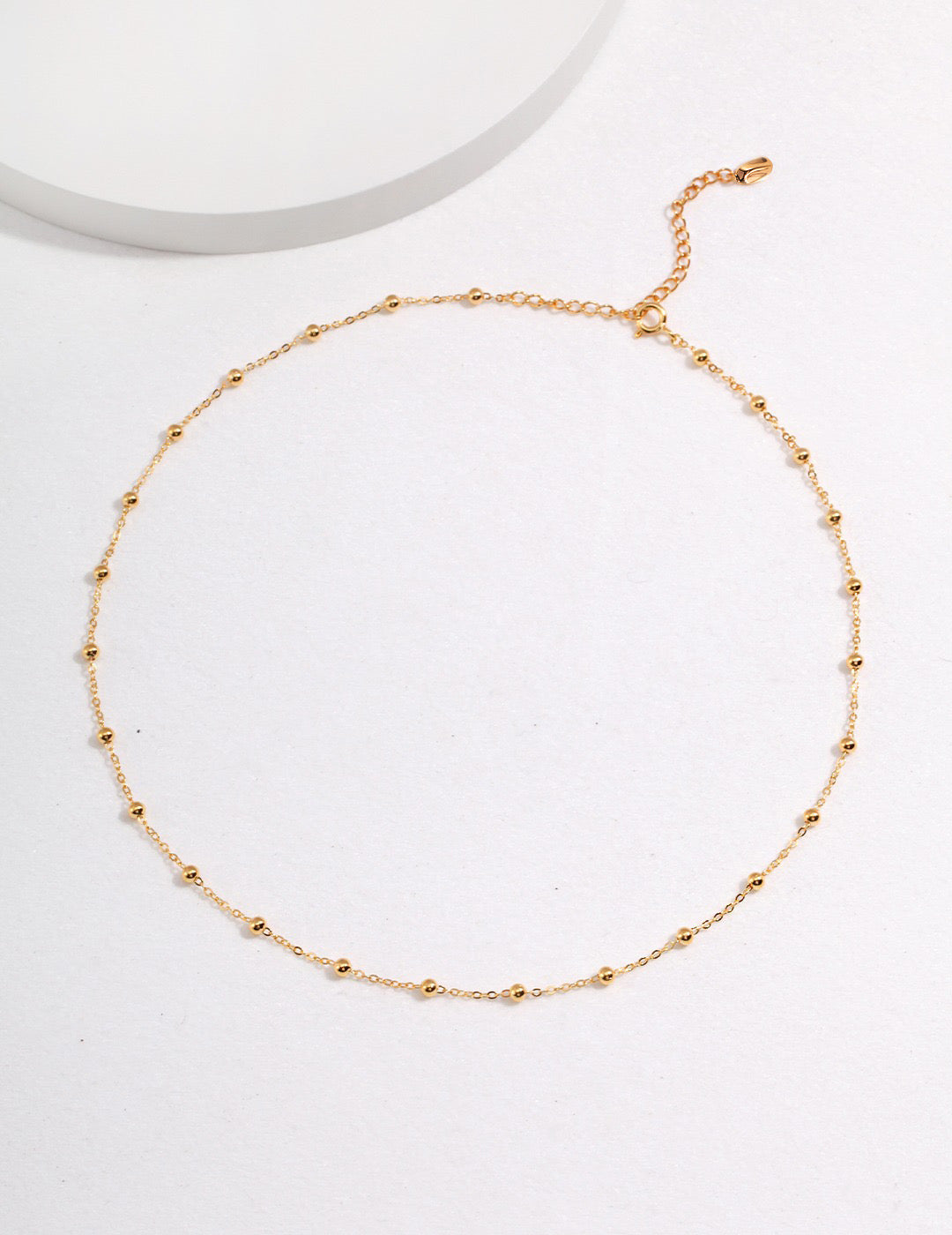 Spacer Beaded Necklace - Gold