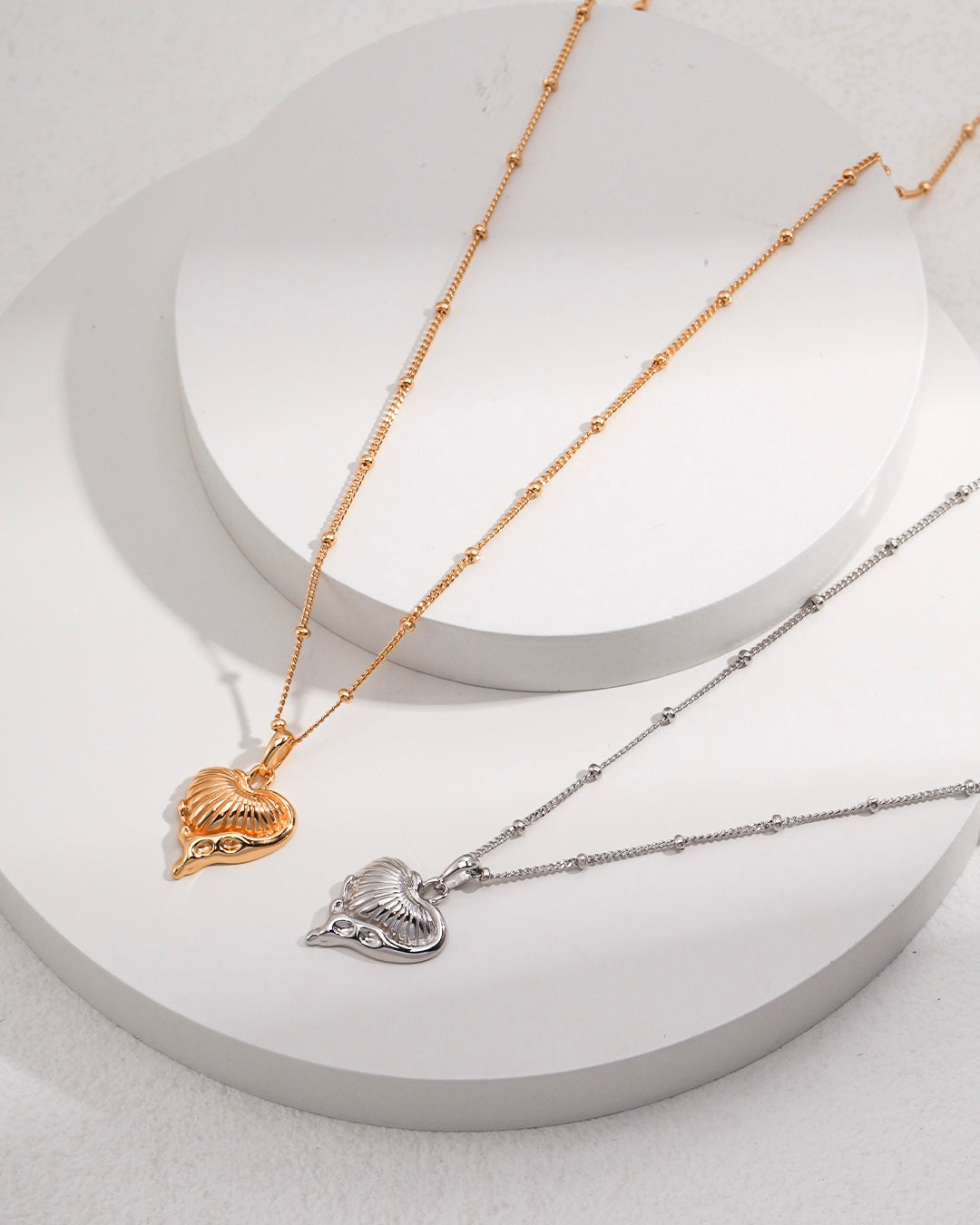 Haya Heart Charm Necklace - Silver