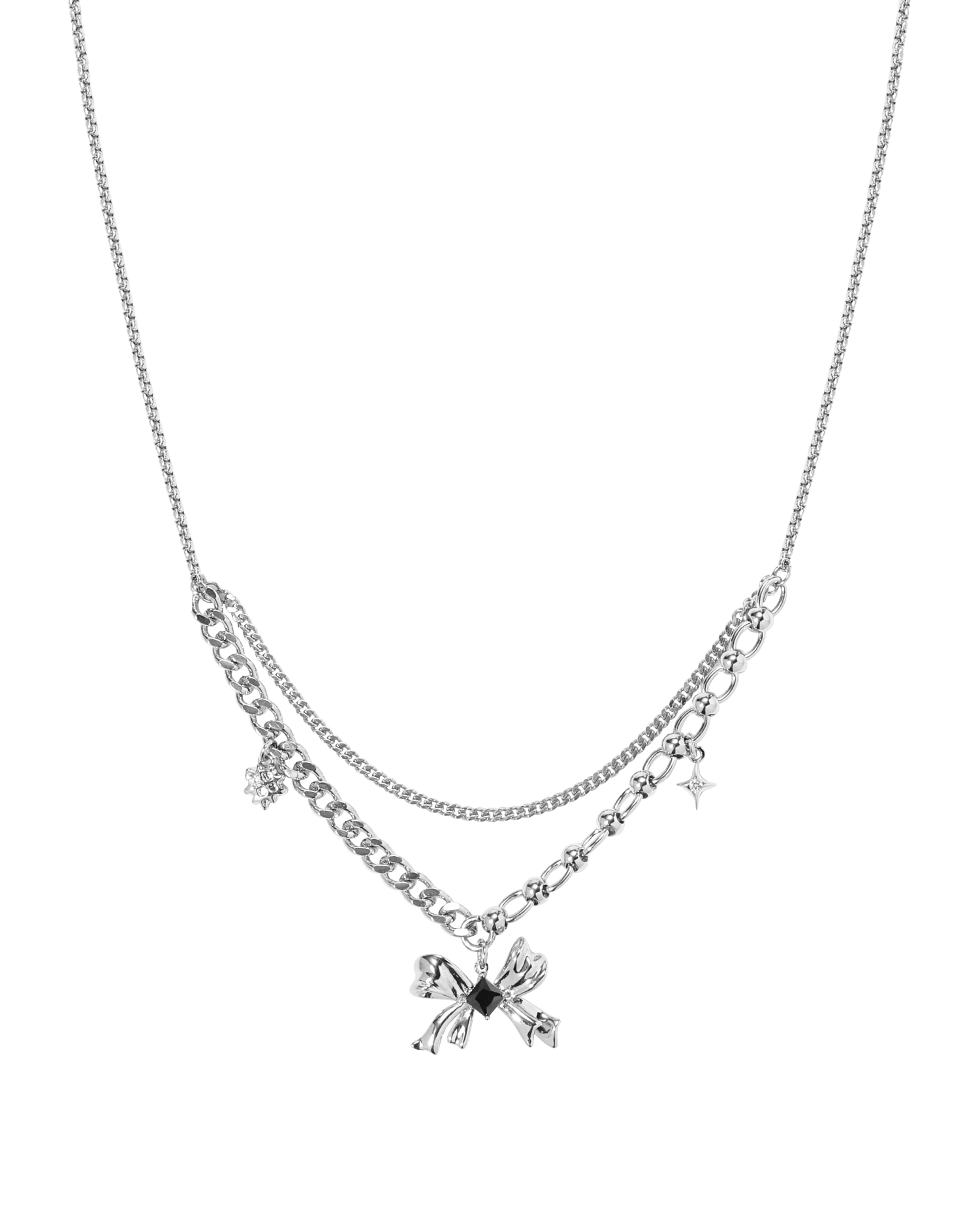 Anya Bow Two-Chain Necklace