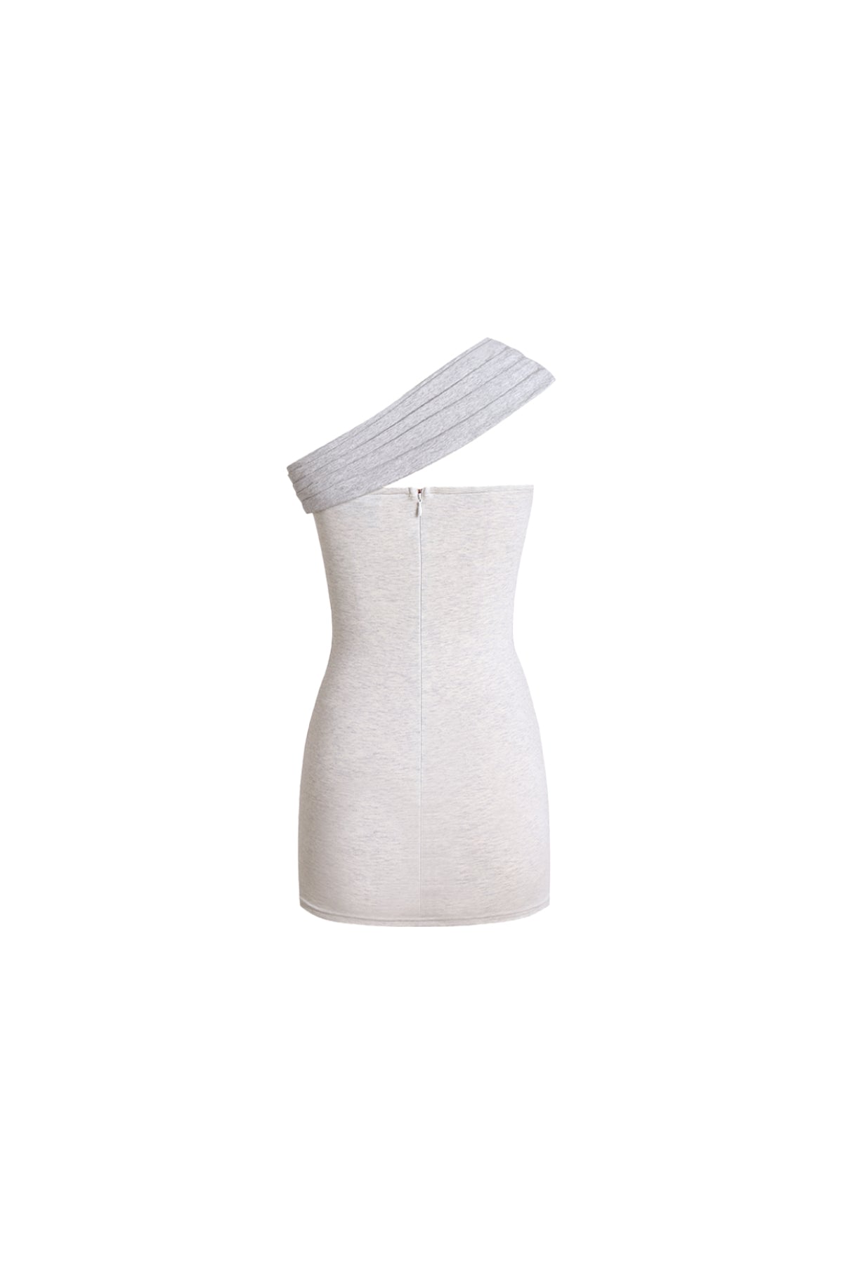 YJ One‑Shoulder Bow Bodycon Mini Dress In Gray