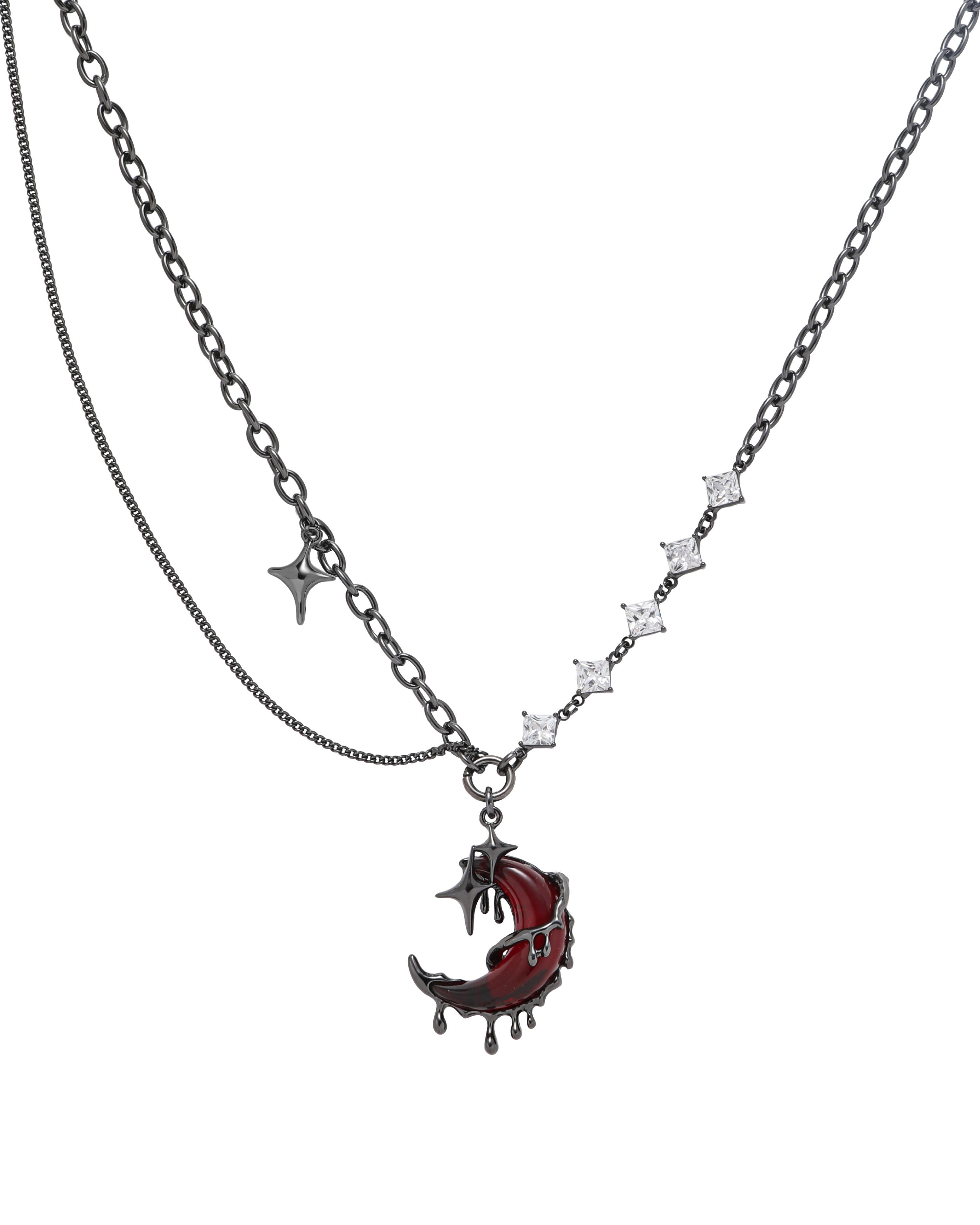 Bleeding Red Moon Necklace