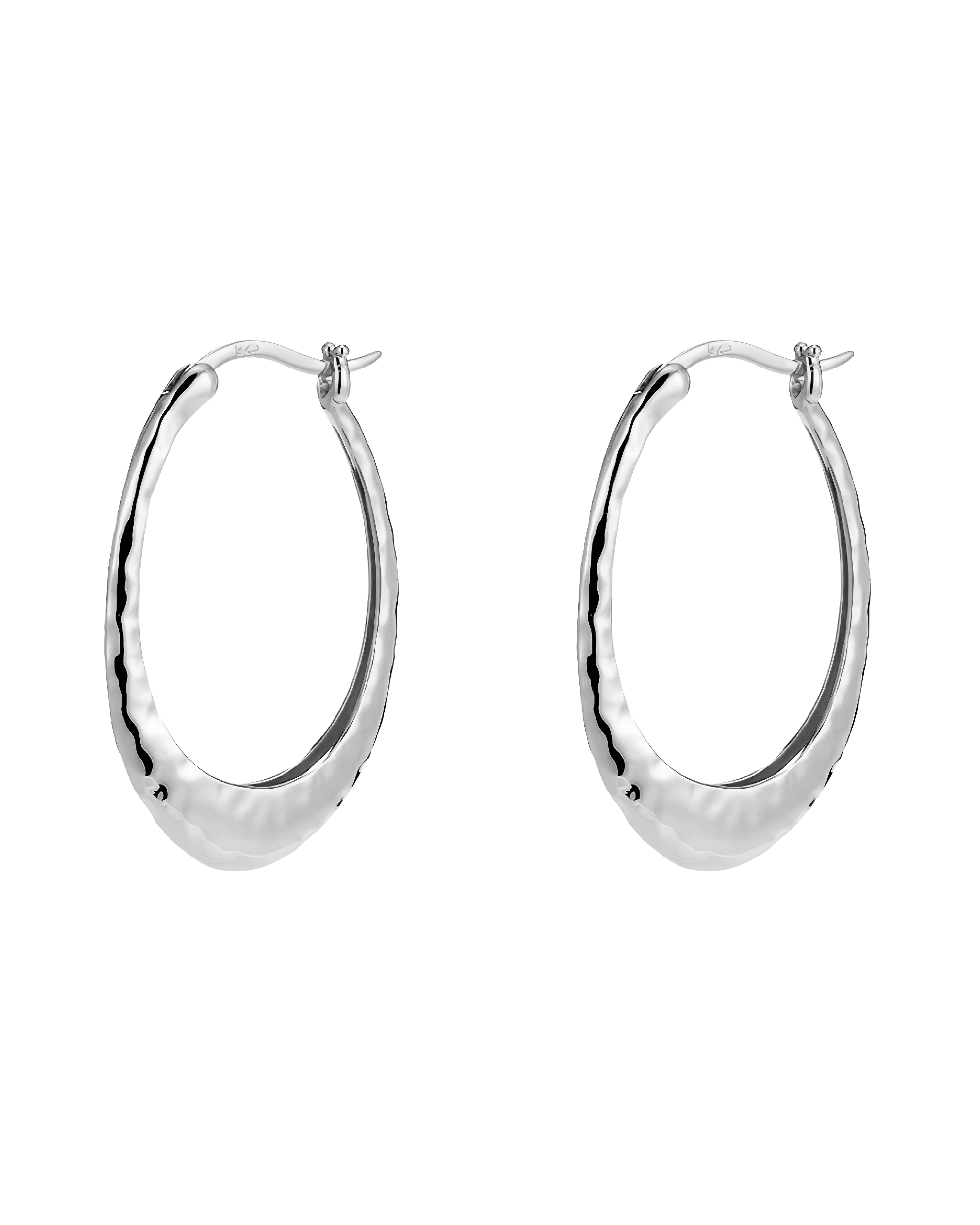 Dune Wind-formed Textures Hoop Earrings - Silver
