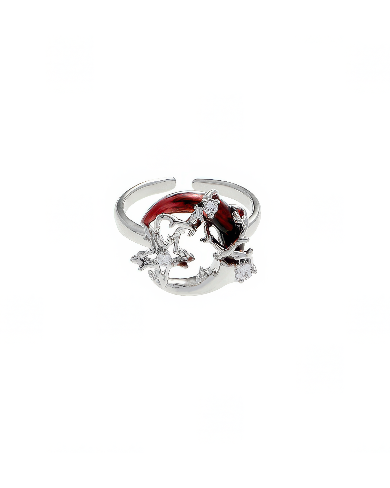 Crimson Moon Bloom Ring