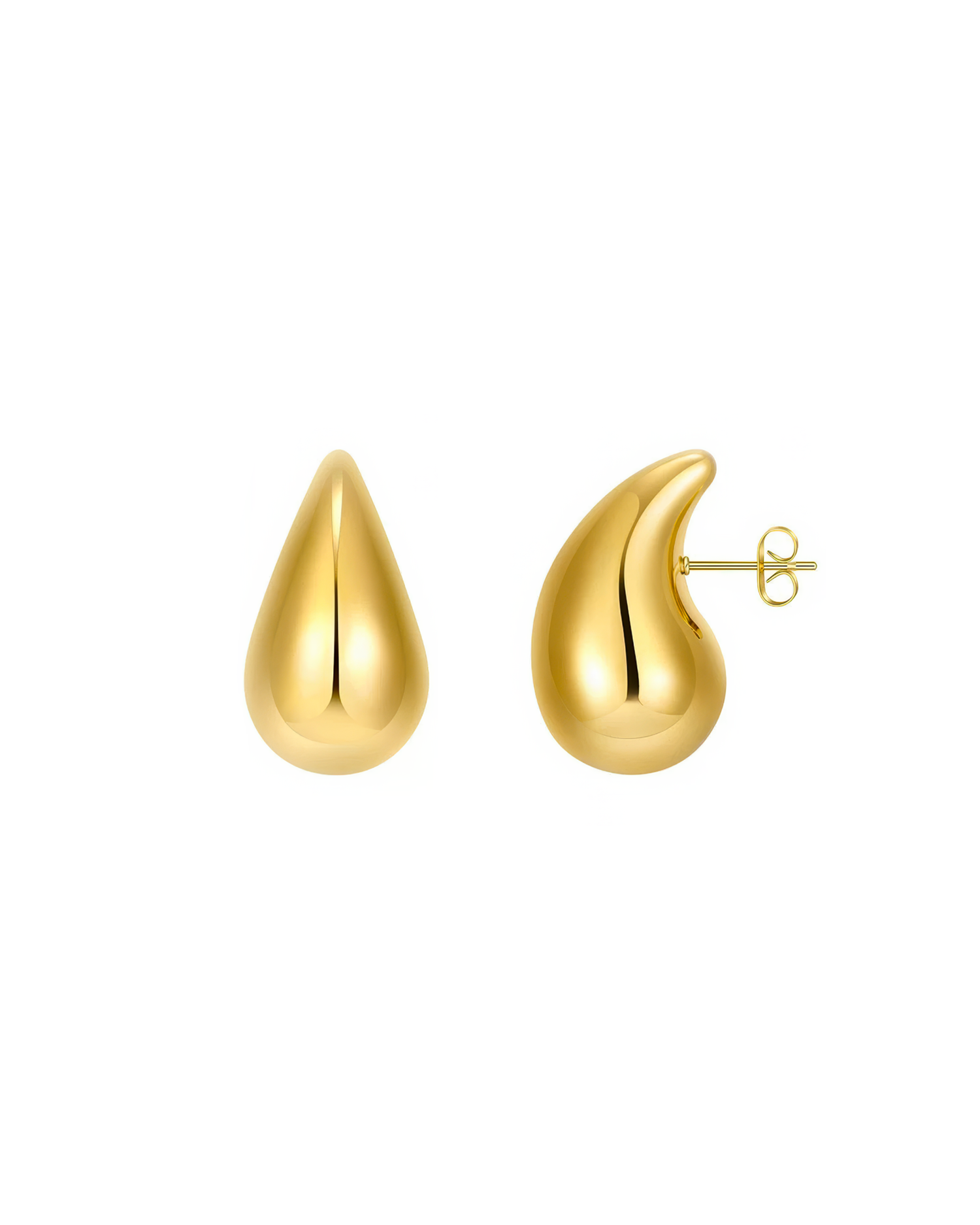Belva Teardrop Stud Earrings - Gold