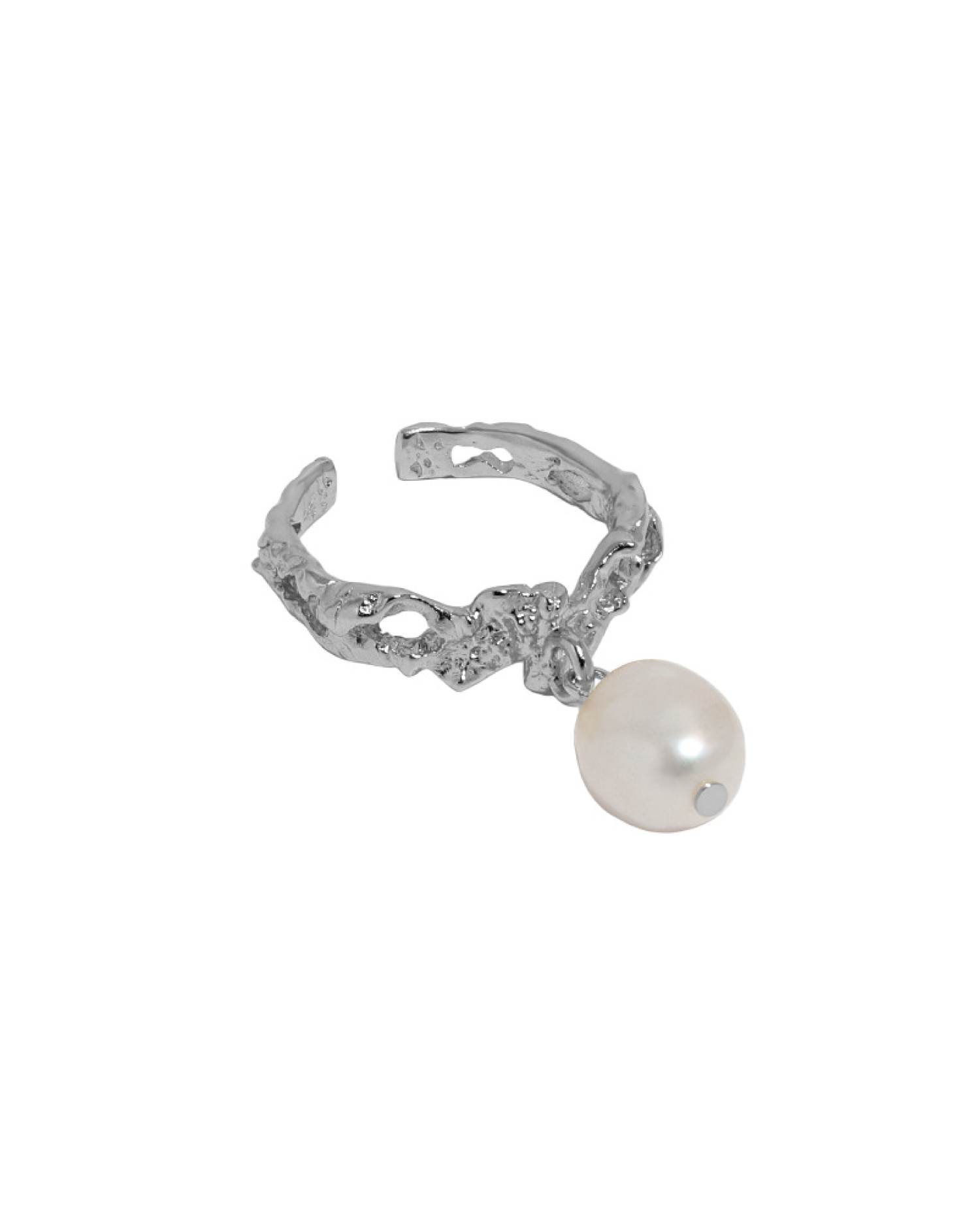 Madge Pearl Charm Ring - Silver