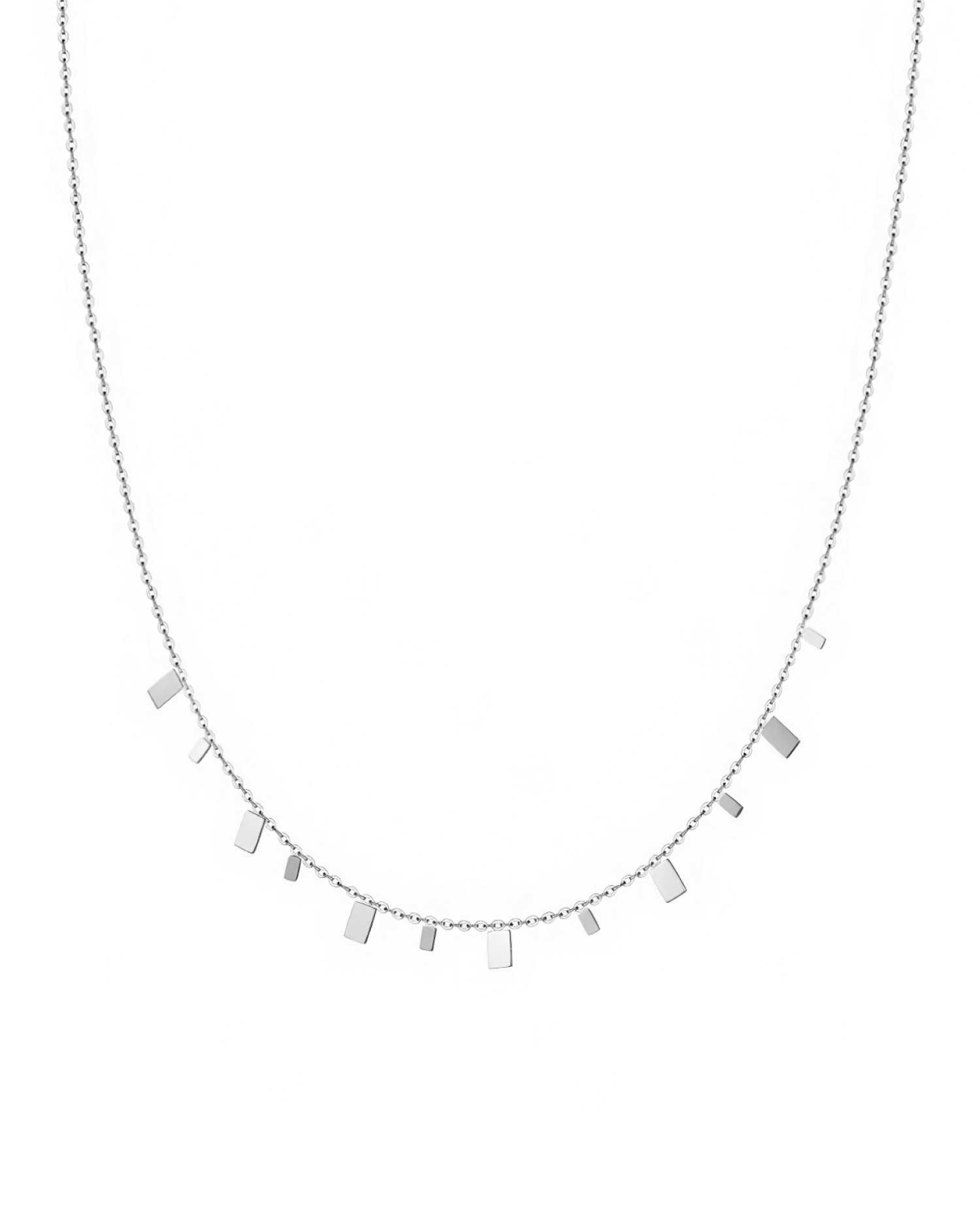 Hugo Square Charm Necklace - Silver