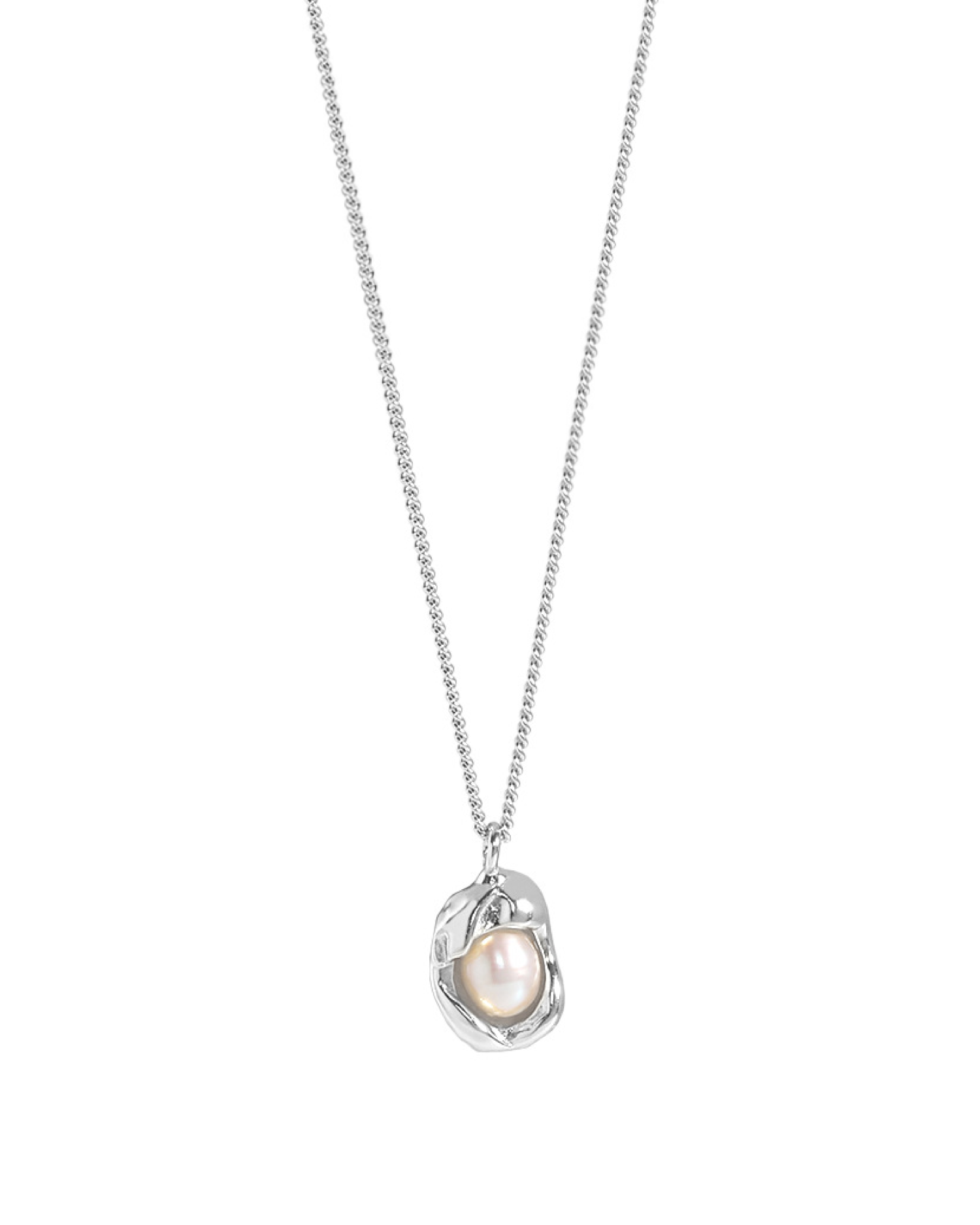 Marjaan Pea Pearl Necklace - Silver