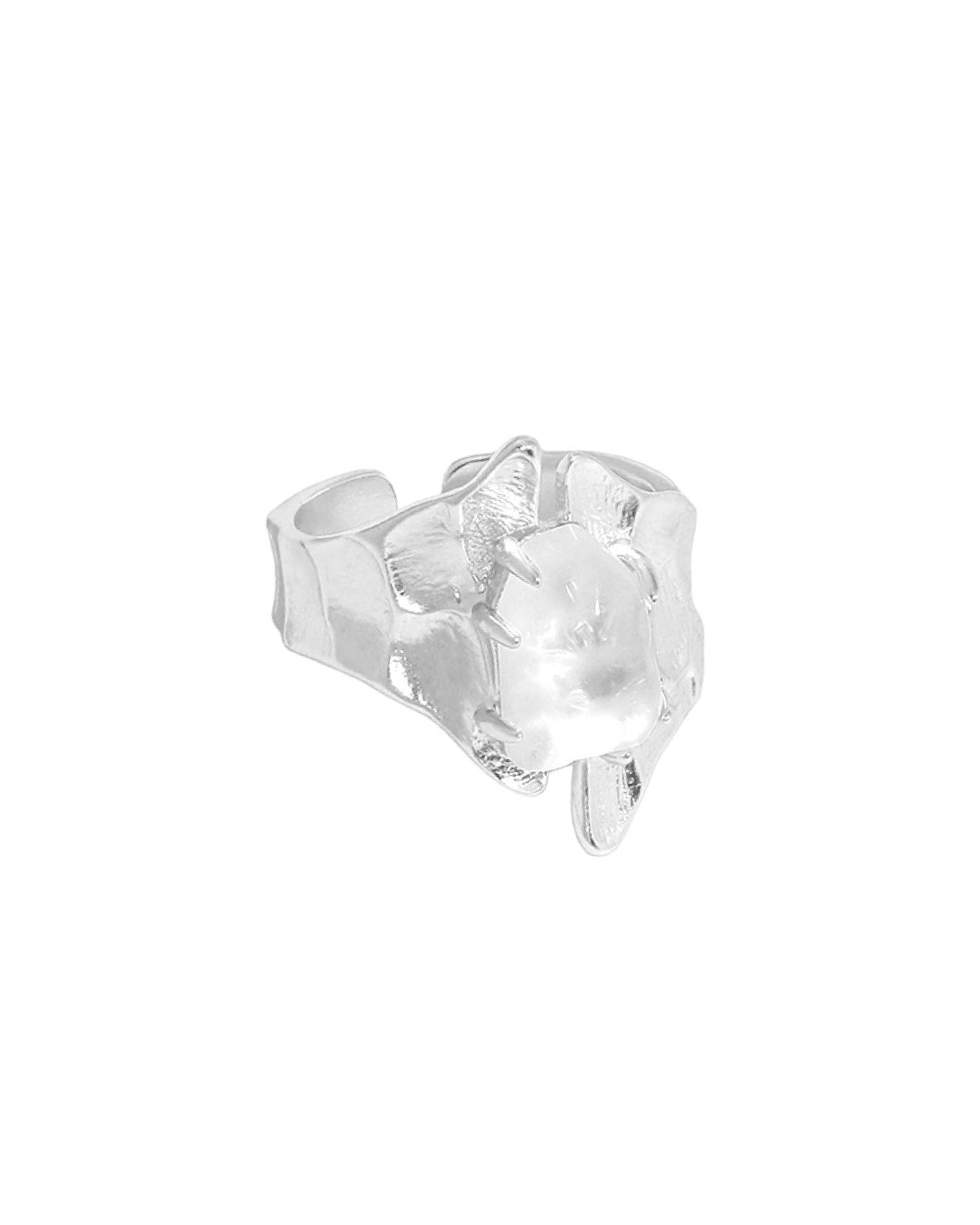 Jokull Crystal Statement Ring - Silver