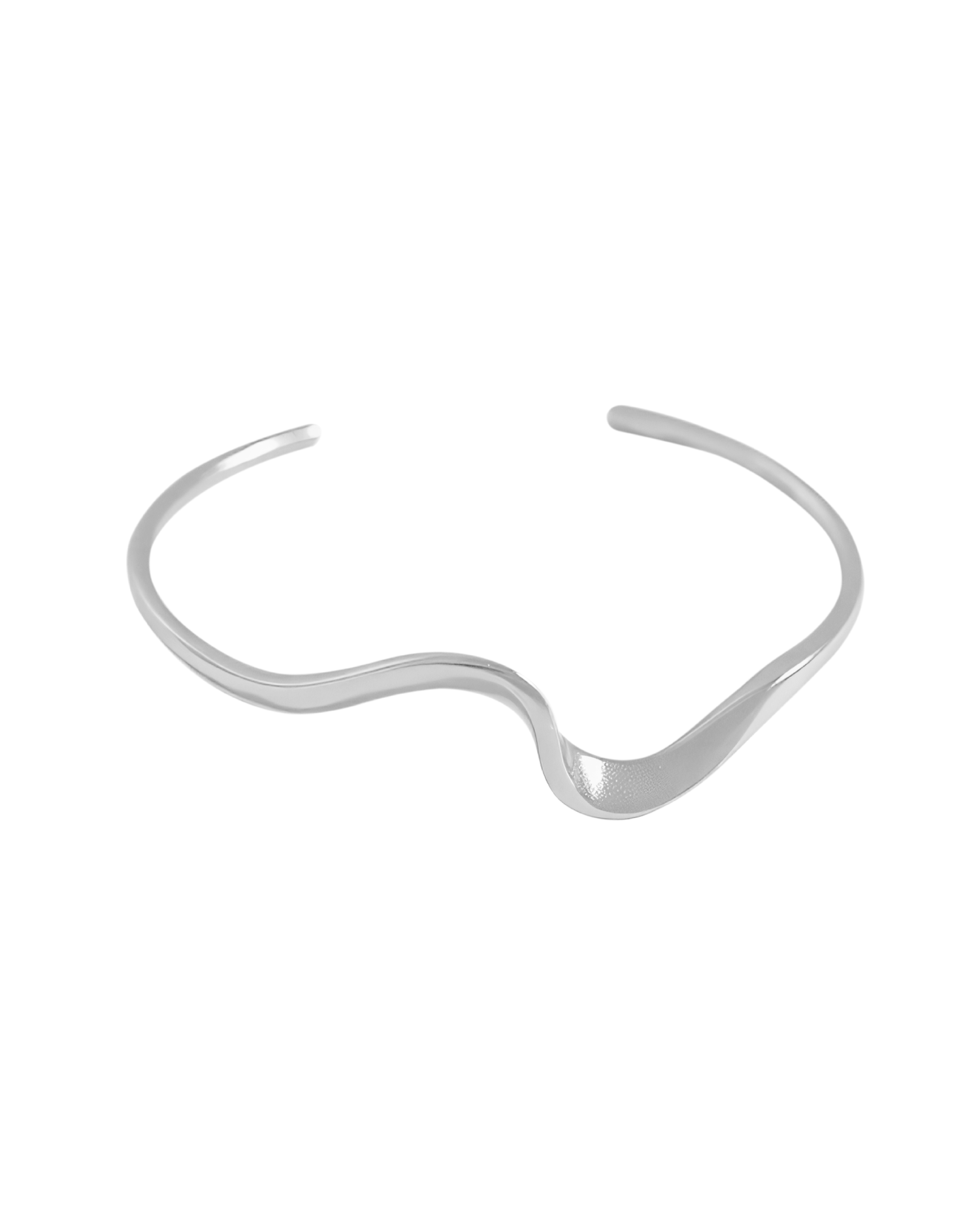 Kaia Wave Cuff Bangle - Silver
