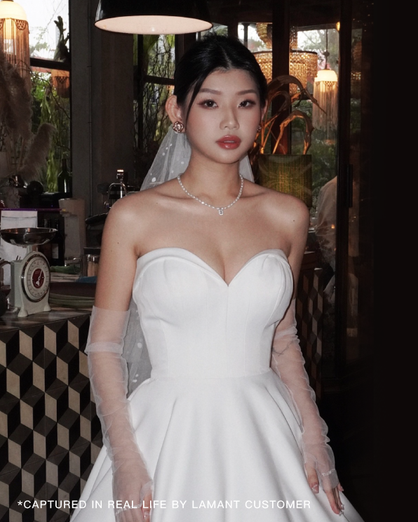 Halimah Cubic Pearls Necklace - Silver