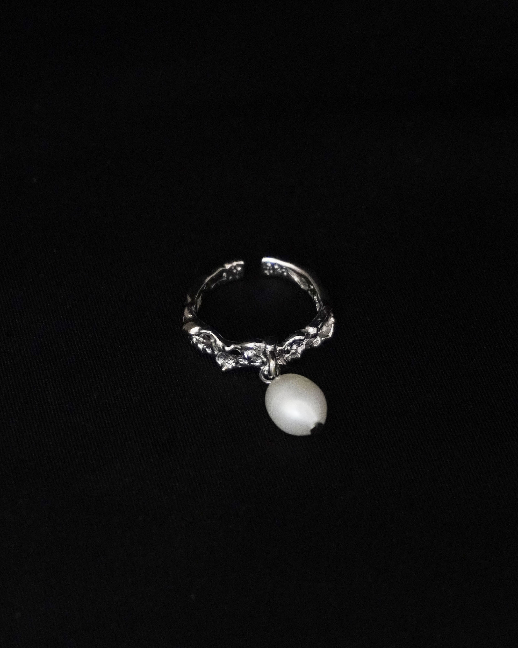 Madge Pearl Charm Ring - Silver