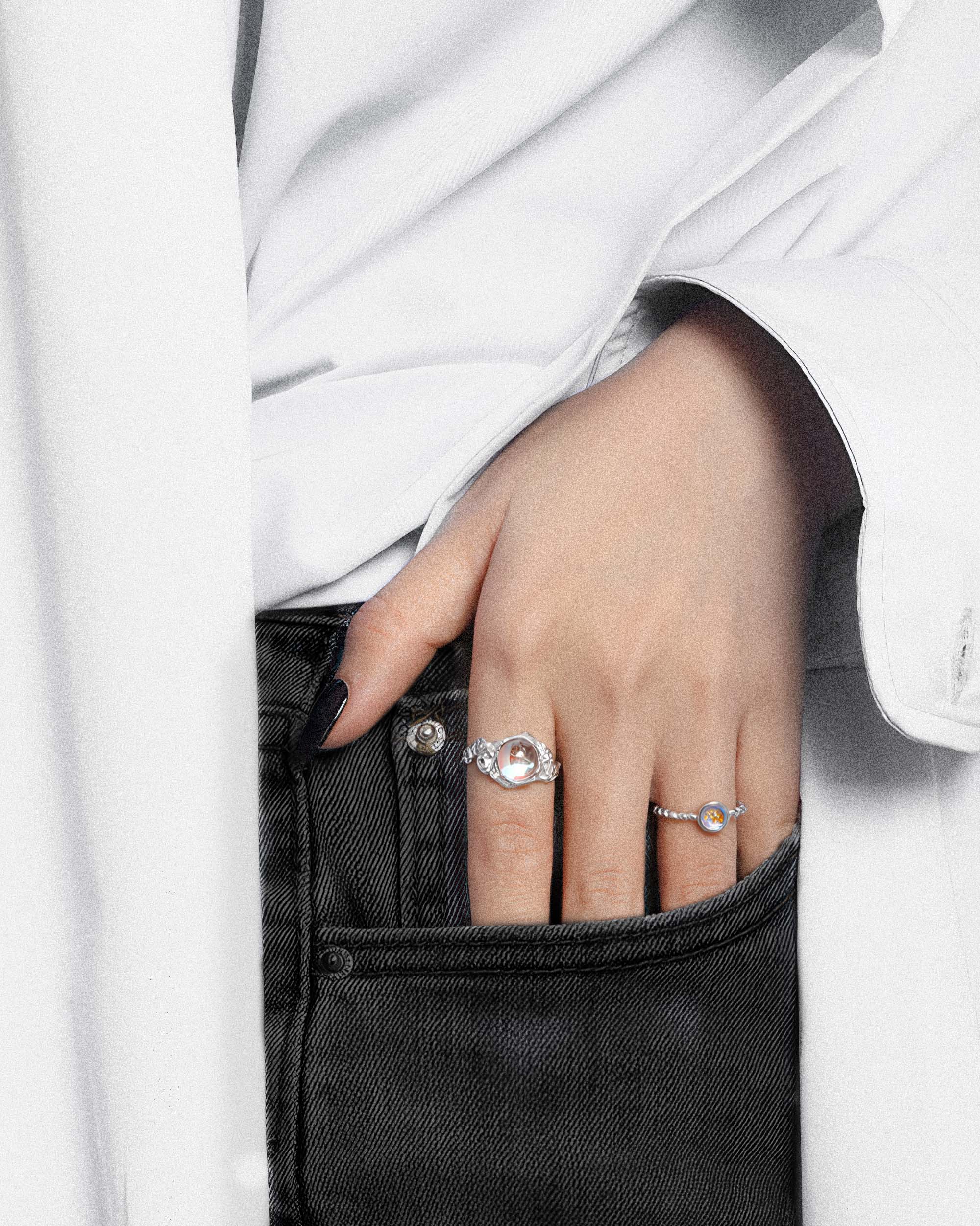 Maeve Moonlight Textured Ring