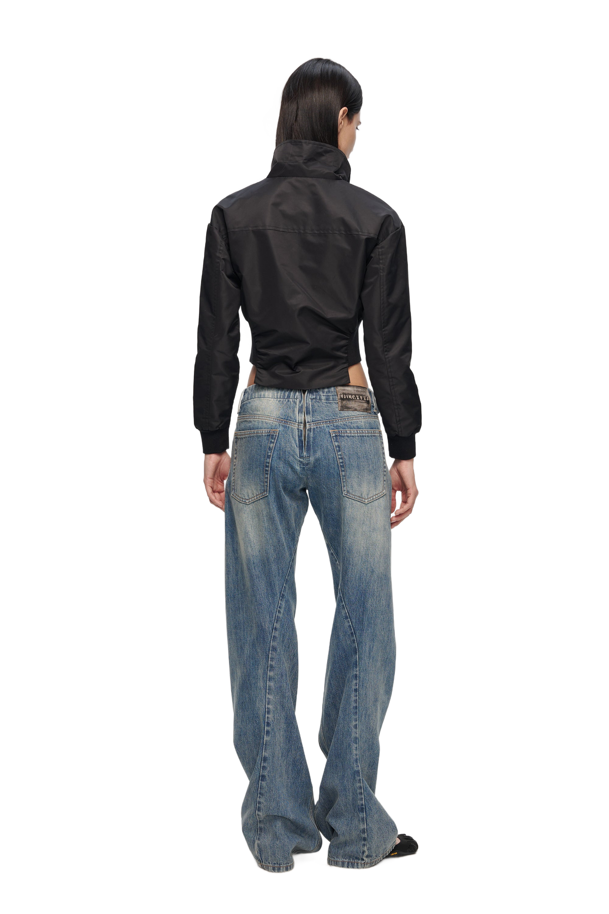 YJ Collared Double Zip Jacket In Black