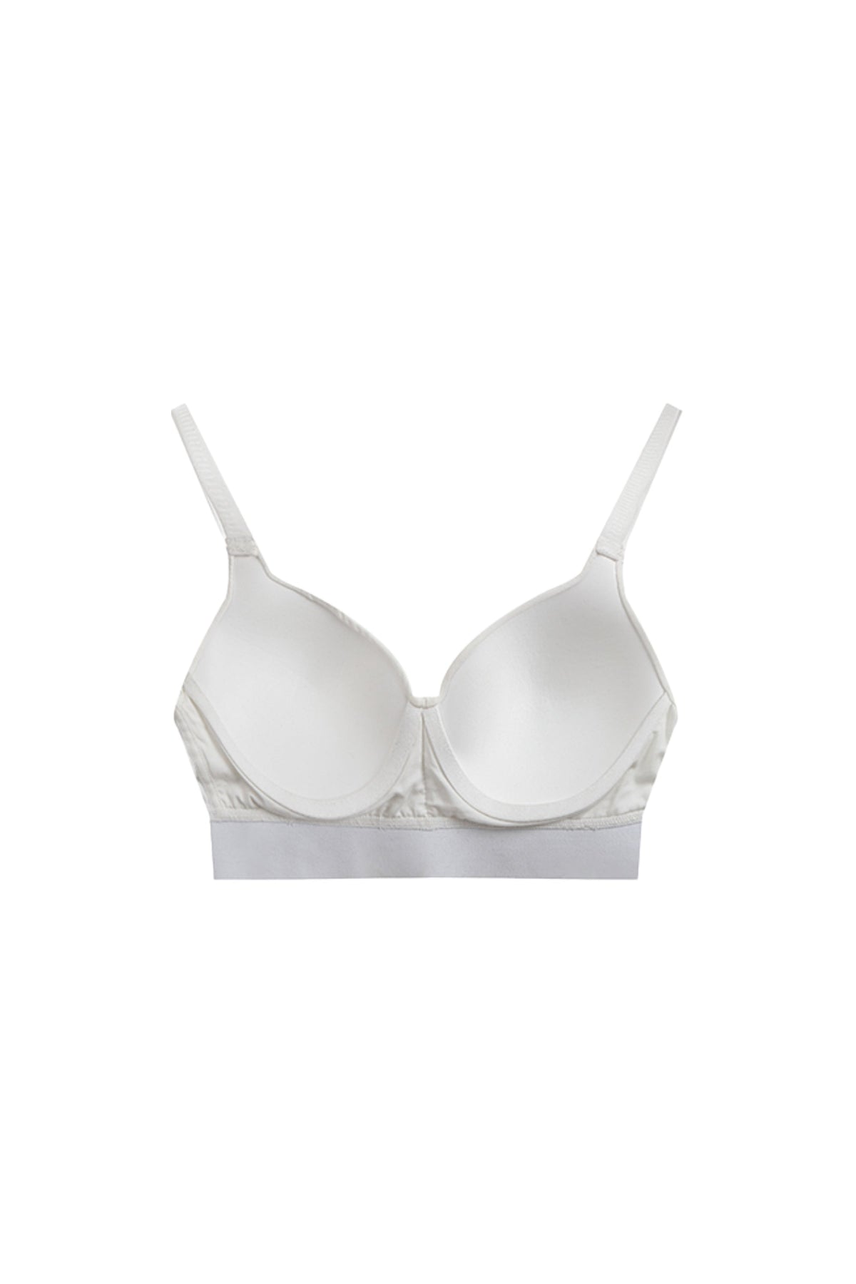 YJ Cotton Push Up Plunge Bra In White