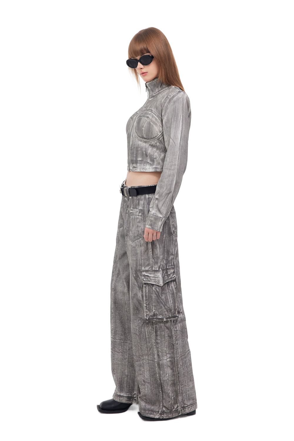 YJ Scrawl Wide-Leg Cargo Jeans