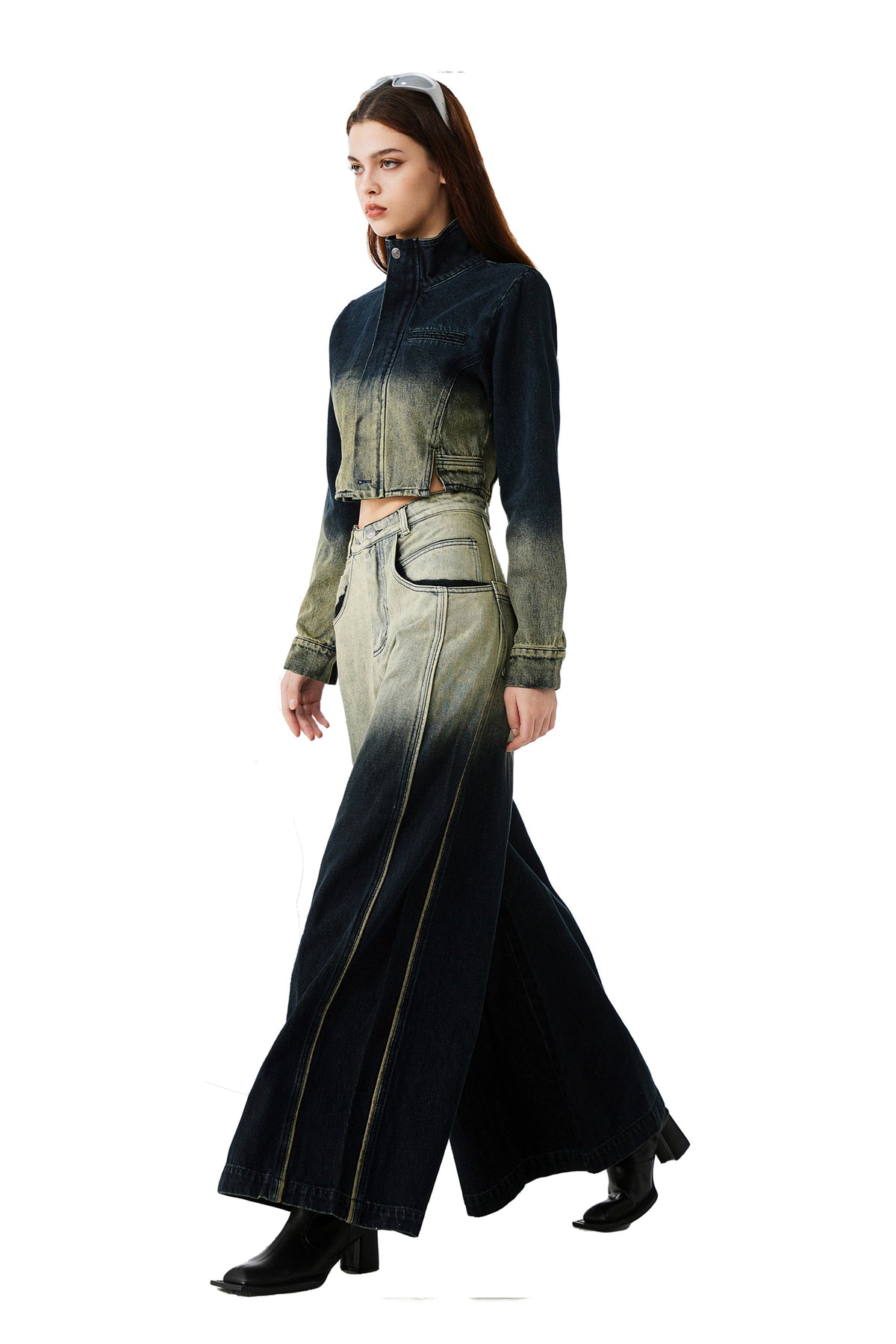 YJ Gradient Wide-Leg Jeans