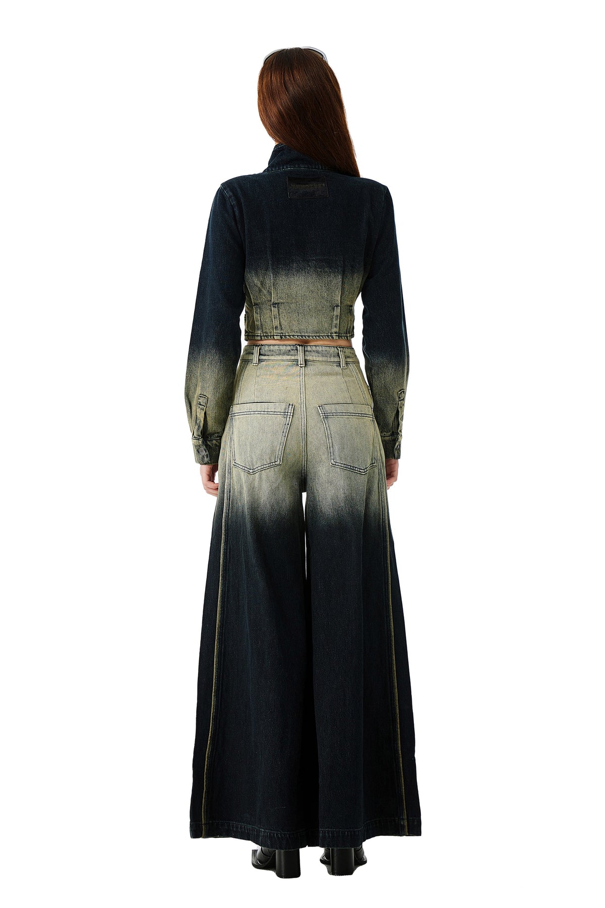 YJ Gradient Wide-Leg Jeans