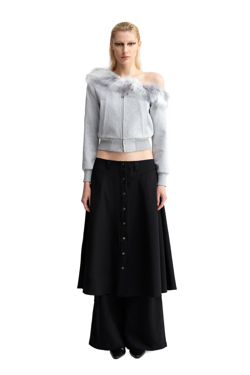YJ Skirt layered suit pants