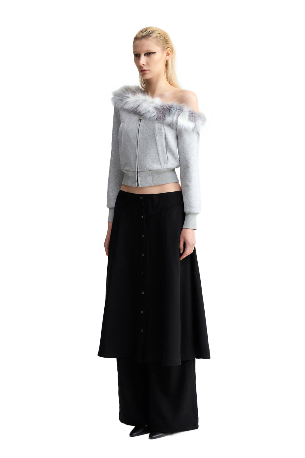 YJ Skirt layered suit pants