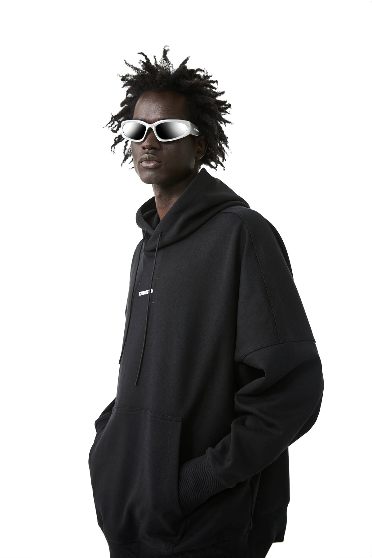 YJ Printed Hoodie In Black