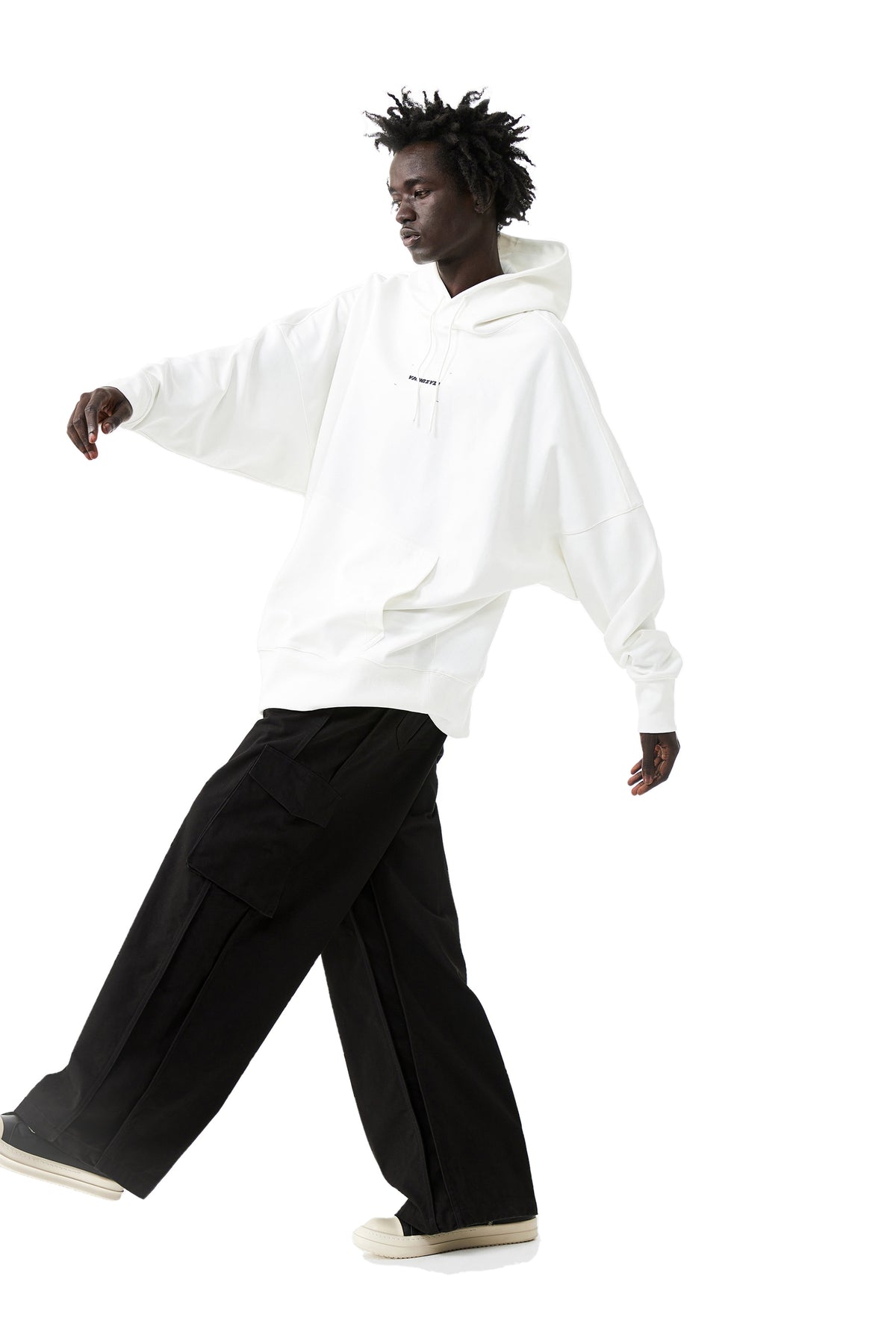 YJ Printed Hoodie In White
