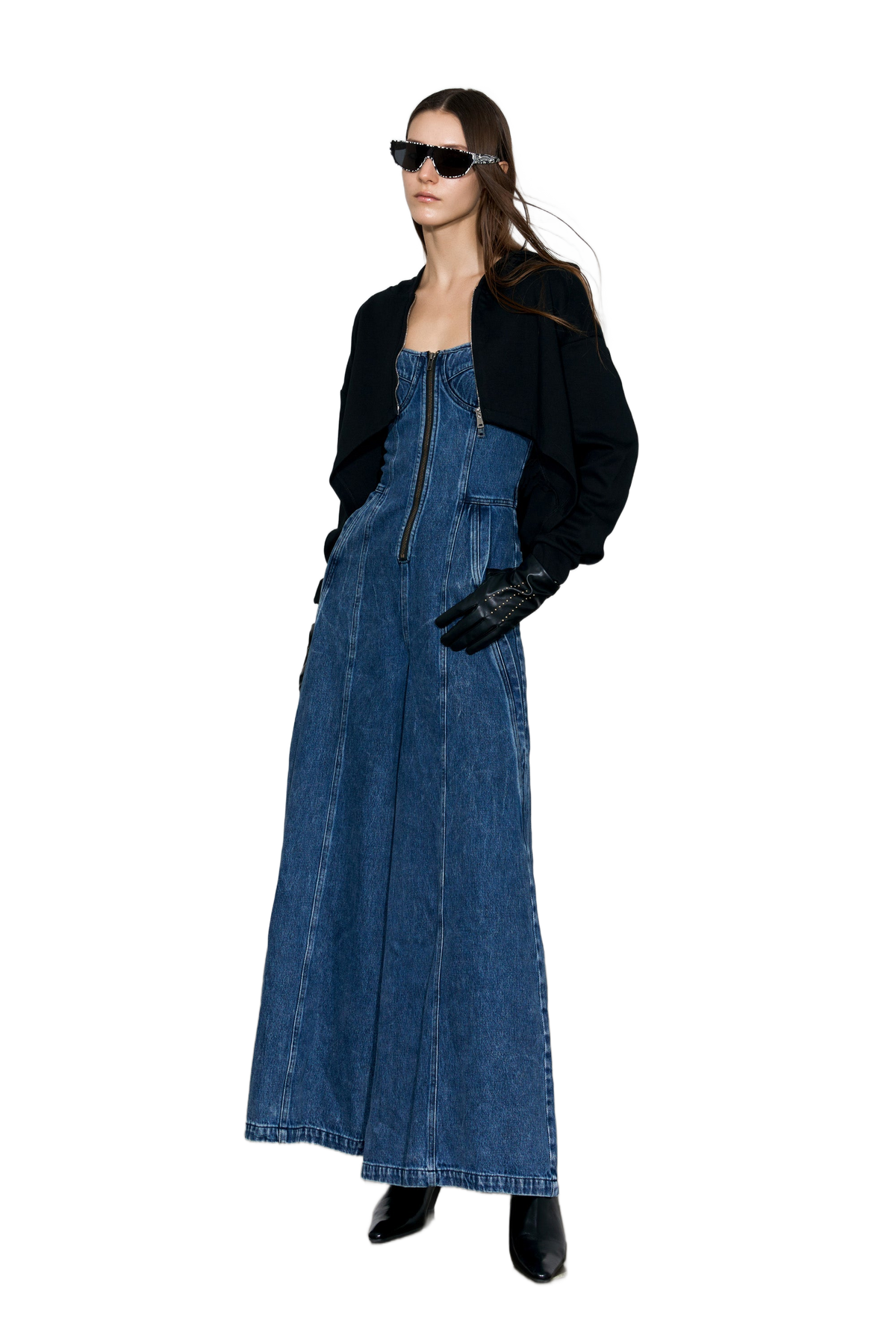YJ Strapless Denim Jumpsuit