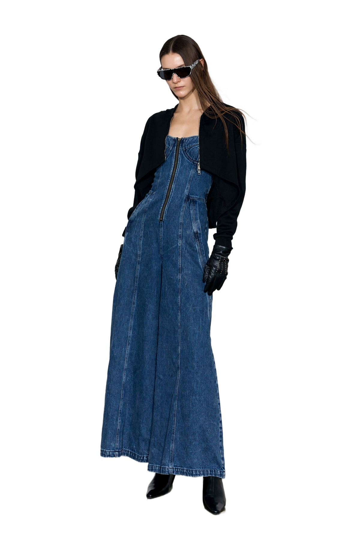 YJ Strapless Denim Jumpsuit
