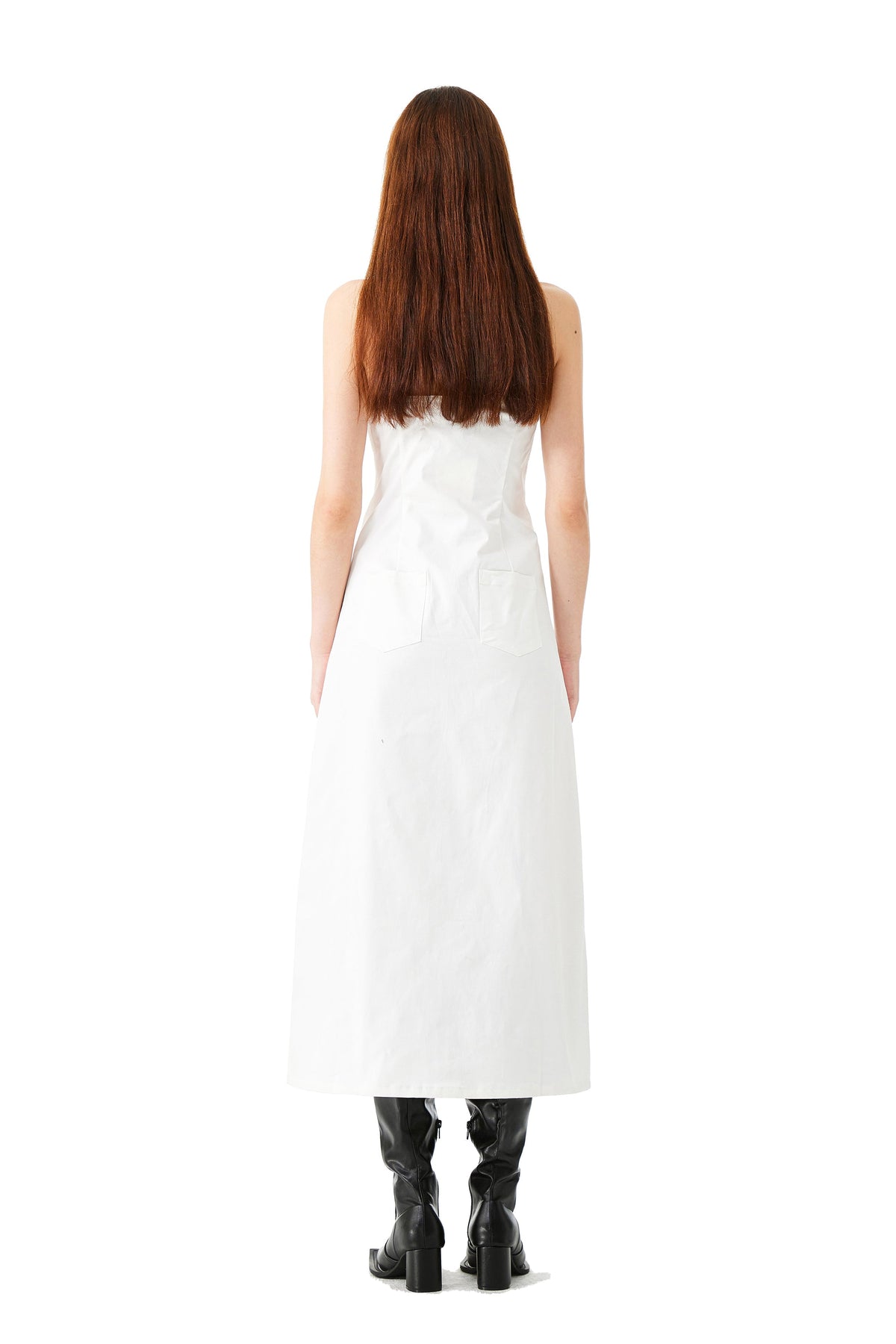 YJ Tube Zipper Dress In White