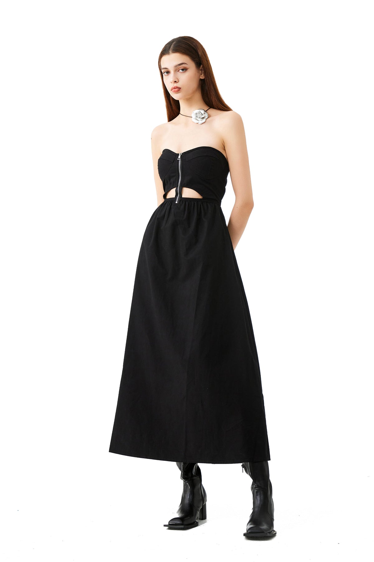 YJ Zipper Formal Dress