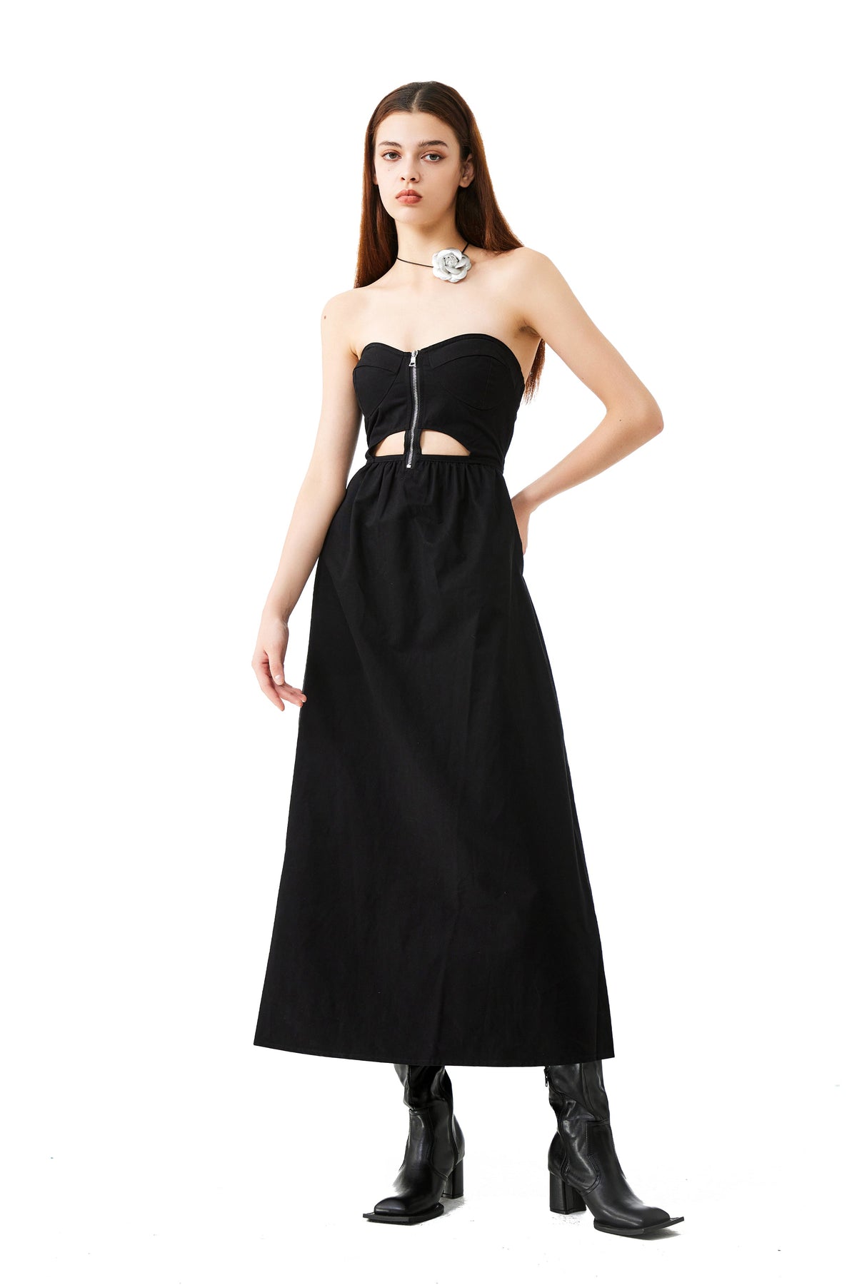 YJ Zipper Formal Dress