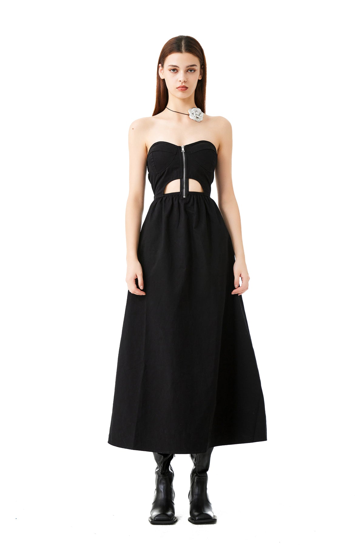 YJ Zipper Formal Dress