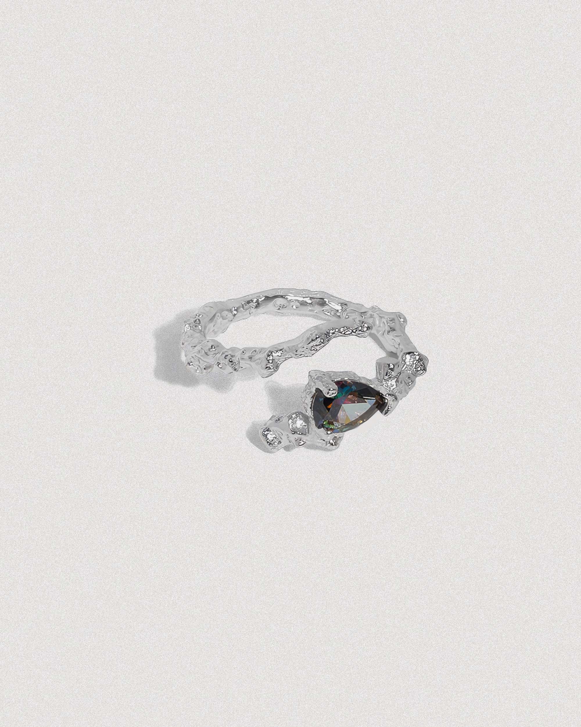 Magma Rainbow Stone Ring - Silver