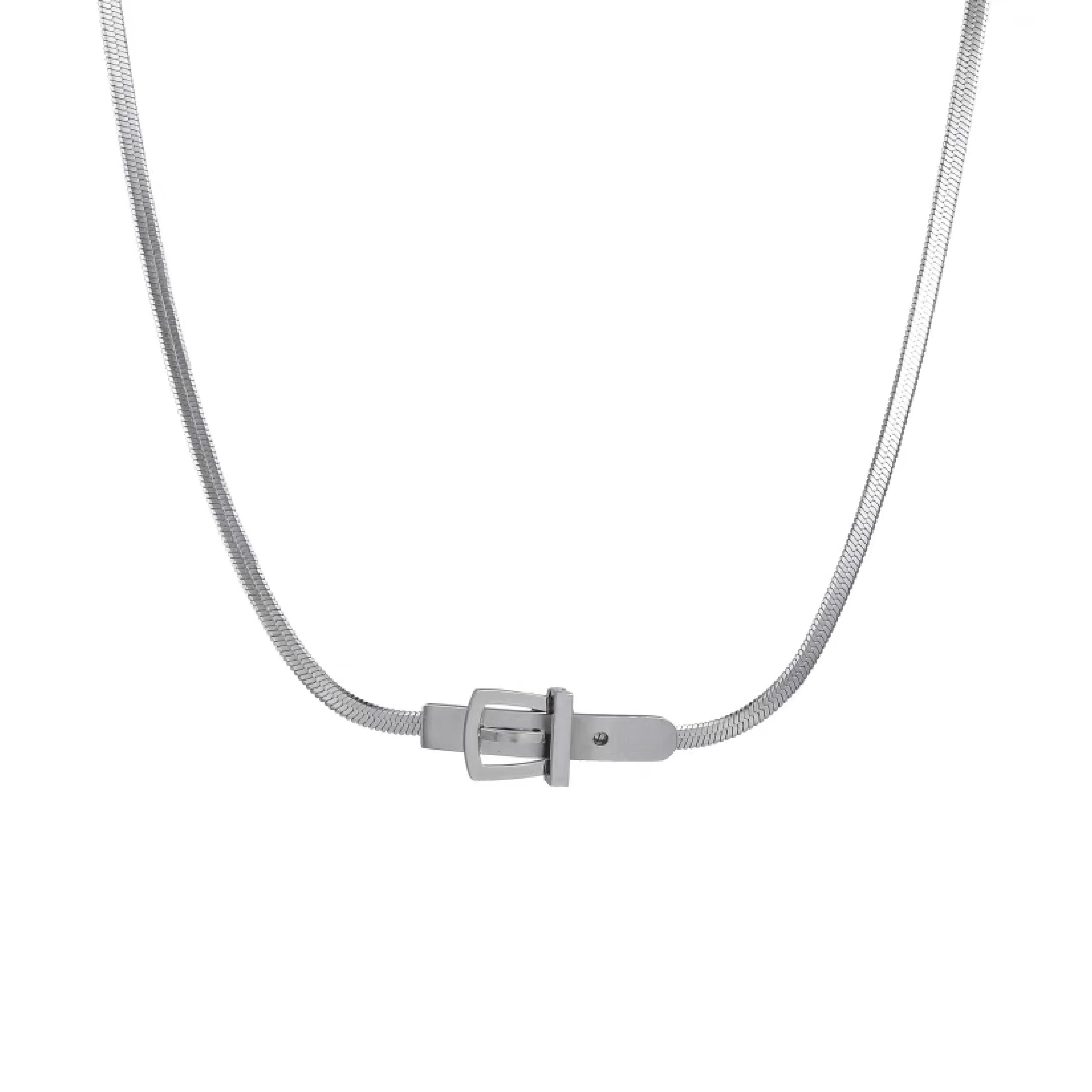 Bria Snake Choker Necklace - Silver